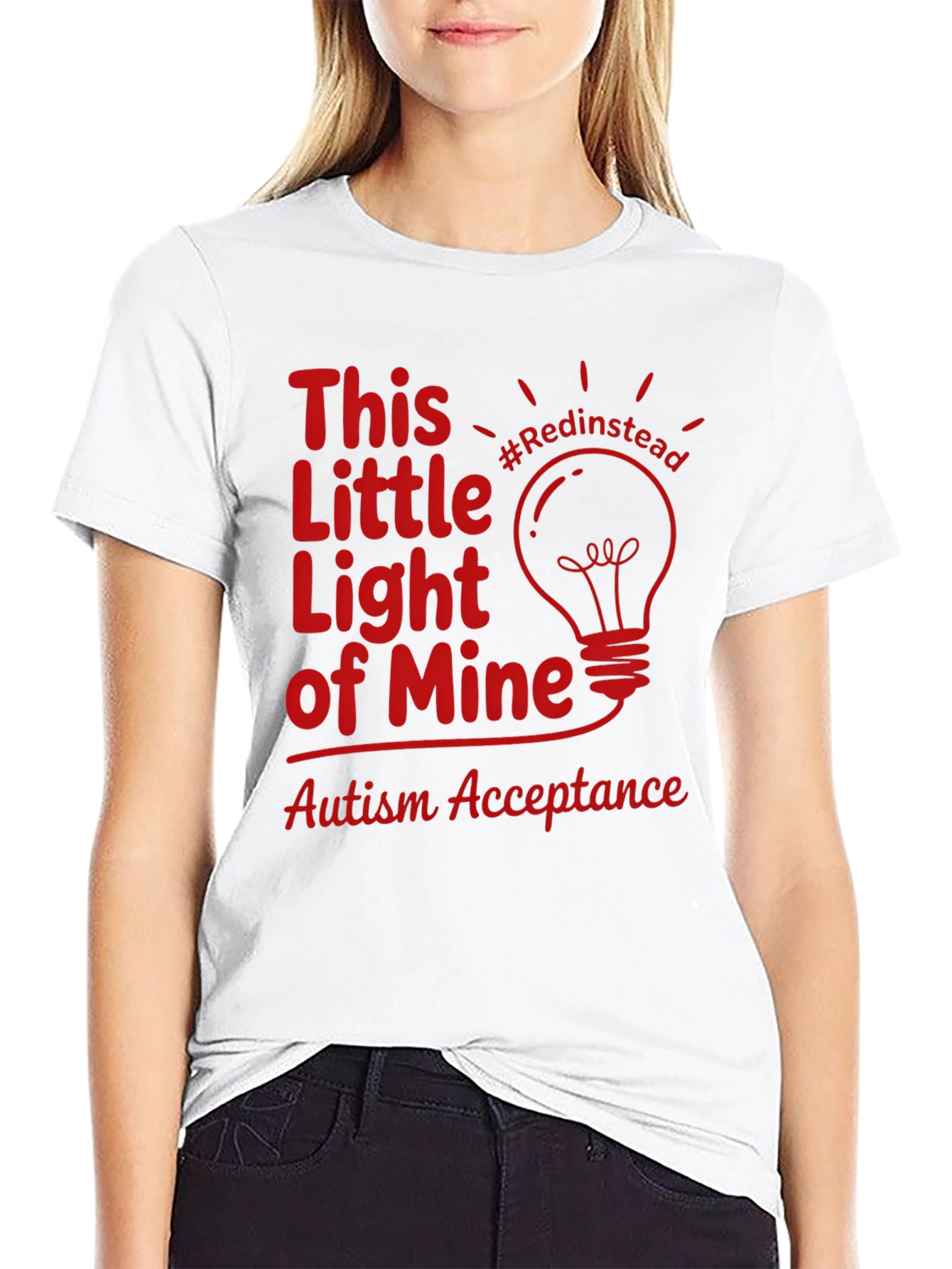Autism Acceptance Light T-Shirt #Redinstead