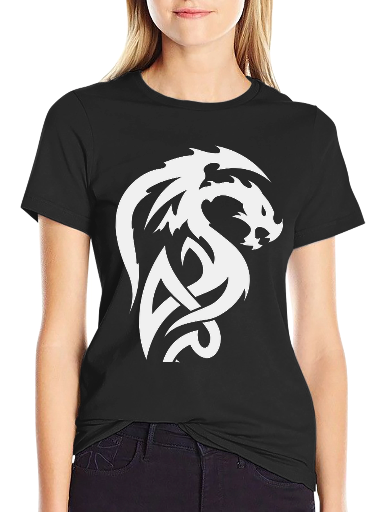 Black Dragon Celtic Knot Graphic T-Shirt