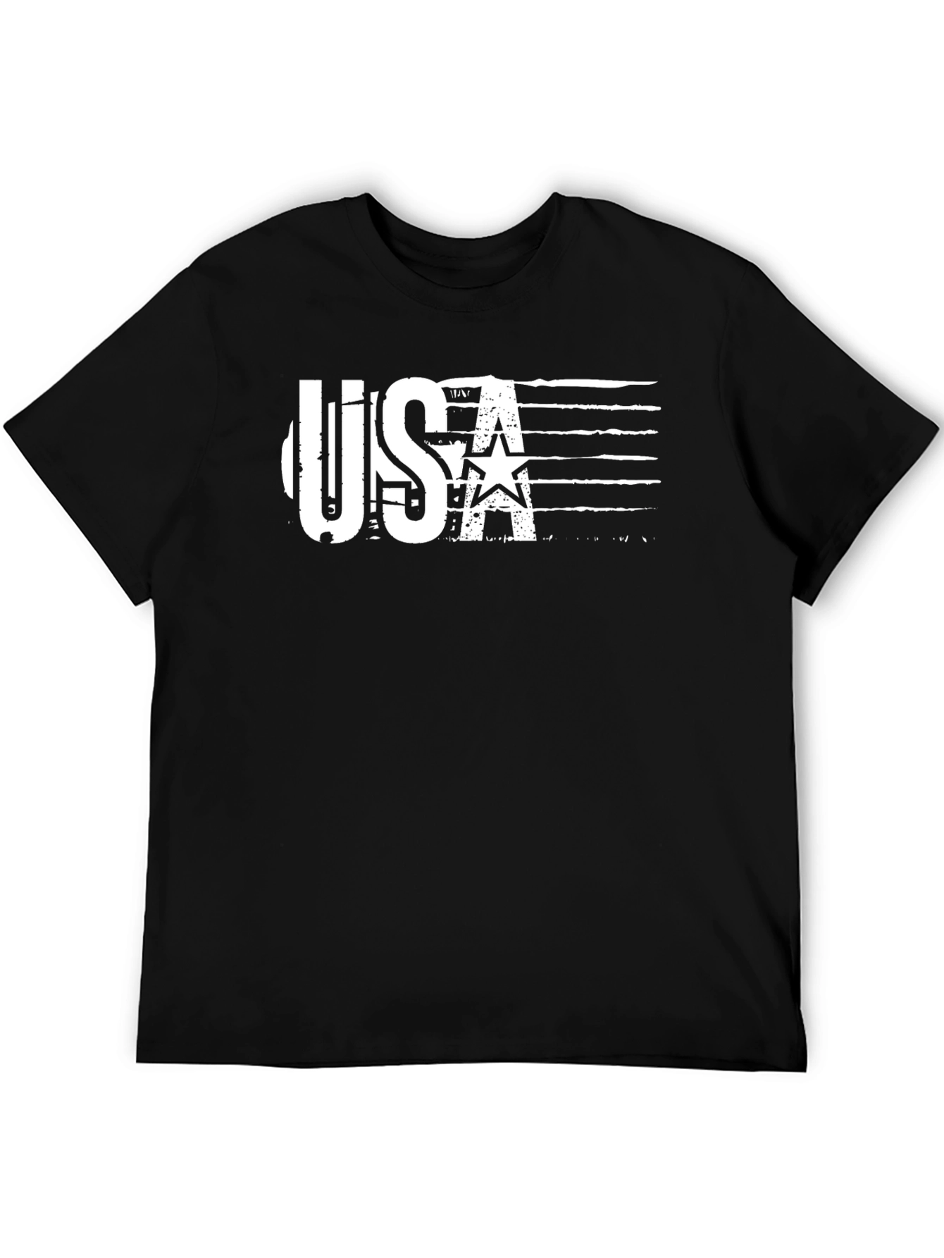 USA Flag Graphic Black T-Shirt