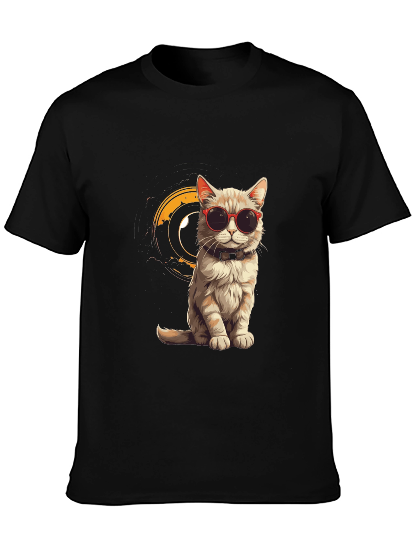 Cool Cat Tee - Stylish Black Graphic T-Shirt