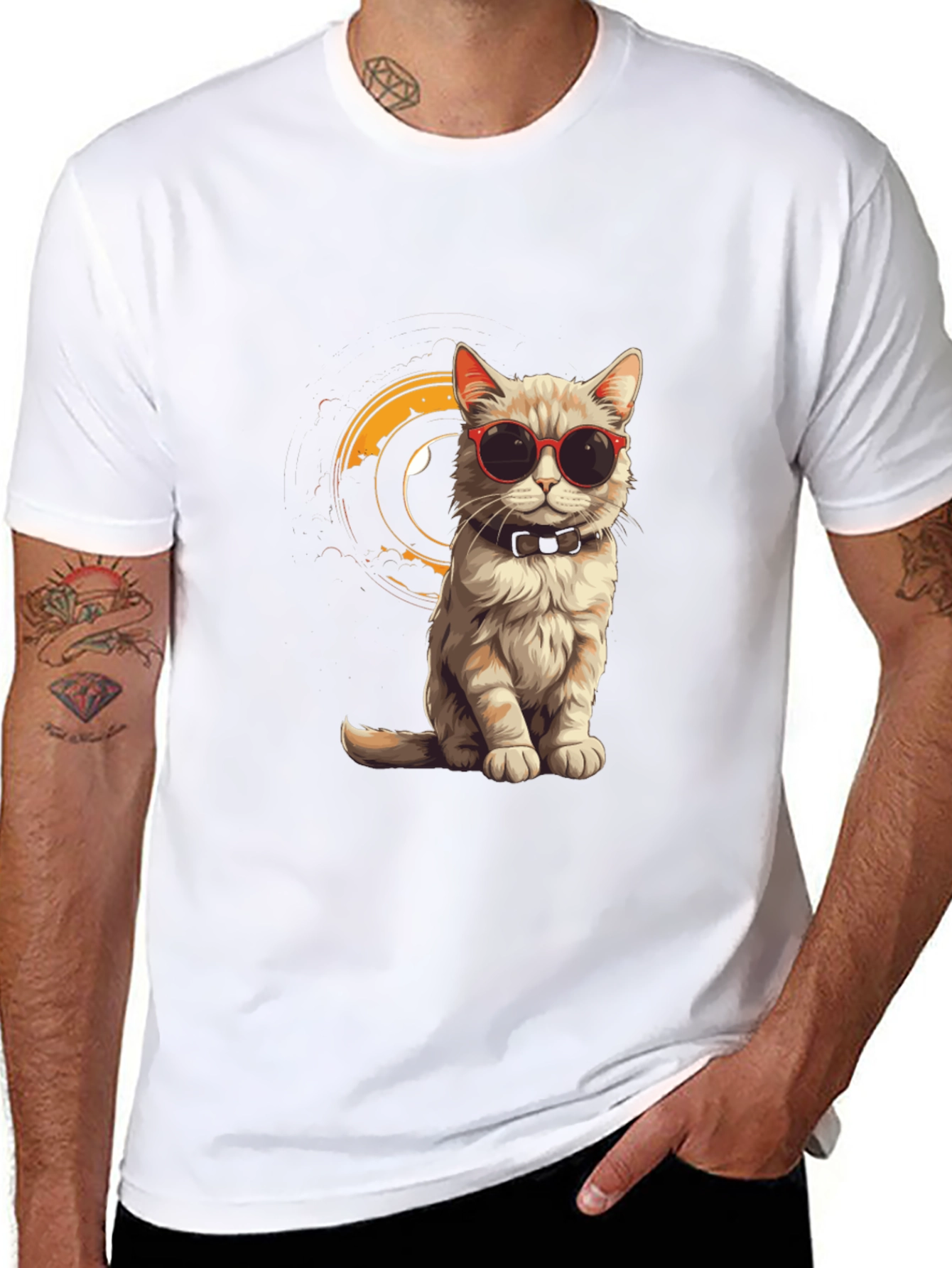 Cool Cat Tee - Stylish Black Graphic T-Shirt