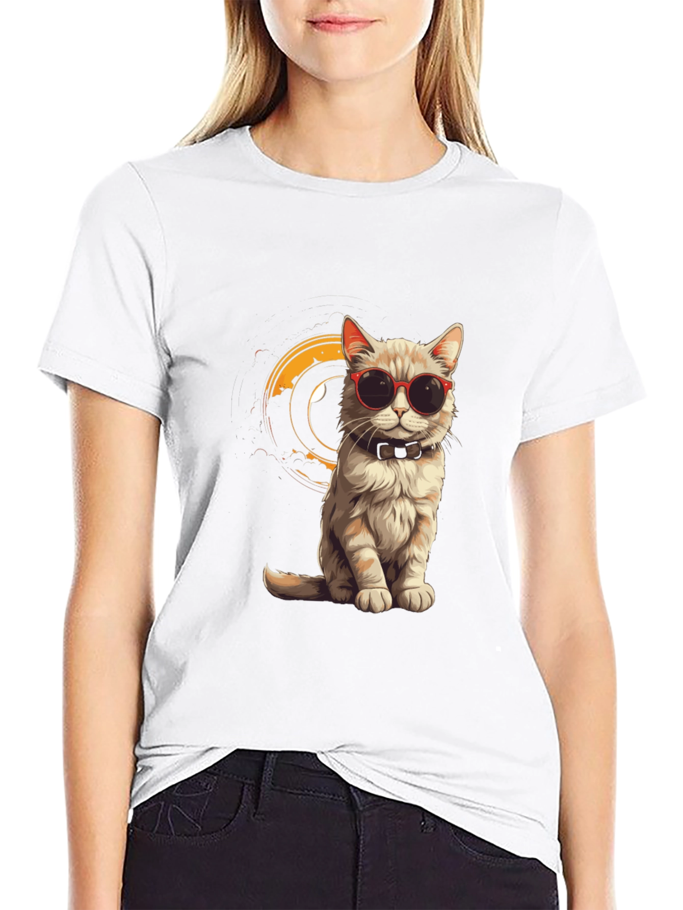 Cool Cat Tee - Stylish Black Graphic T-Shirt