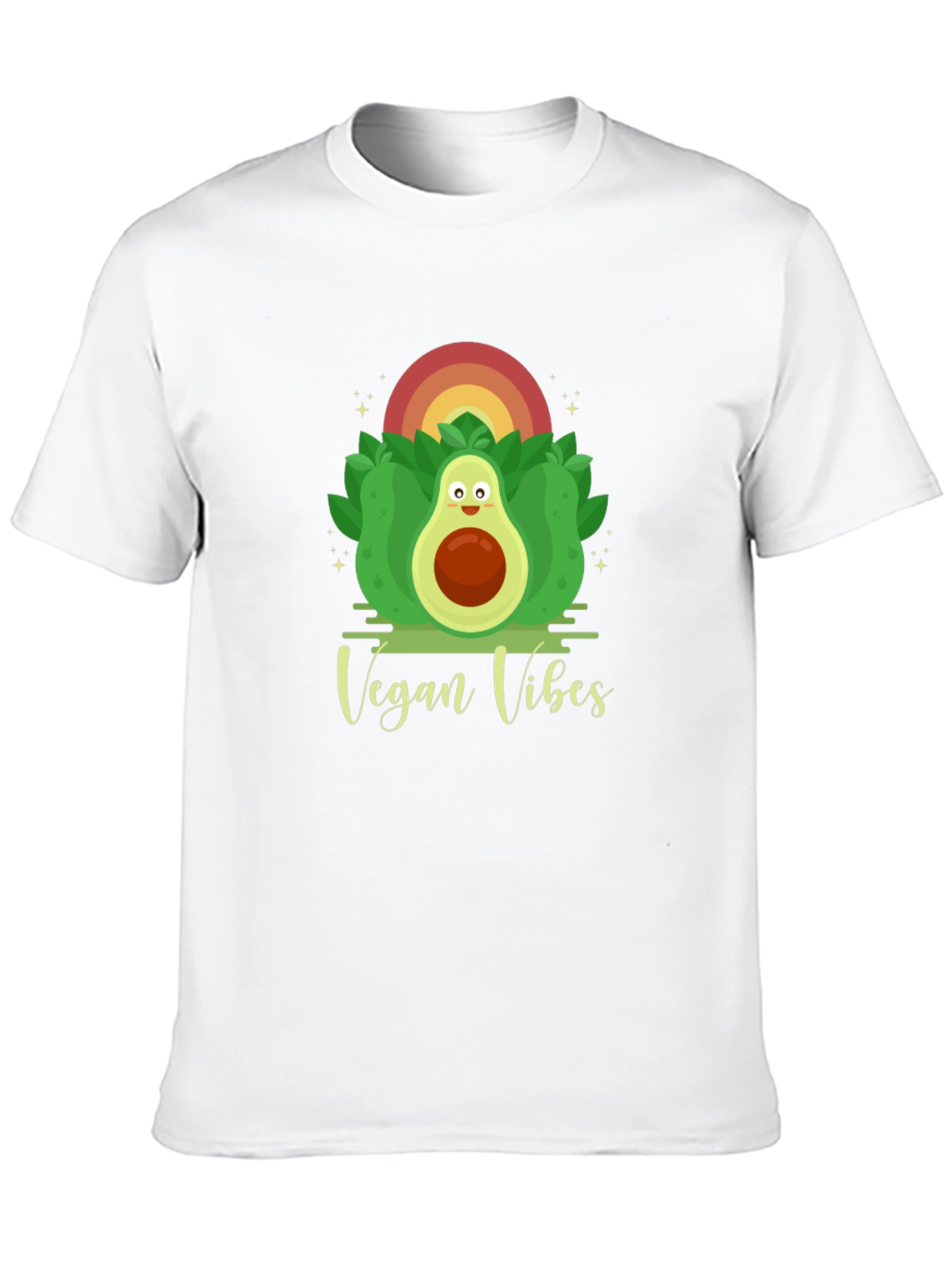 Vegan Vibes Graphic Tee - Cute Avocado Design