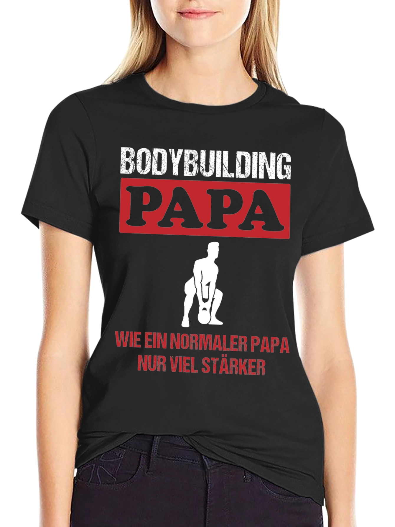 Bodybuilding Papa T-Shirt - Strong Dad Gym Tee