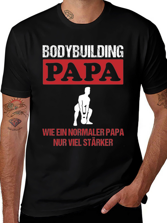 Bodybuilding Papa T-Shirt - Strong Dad Gym Tee