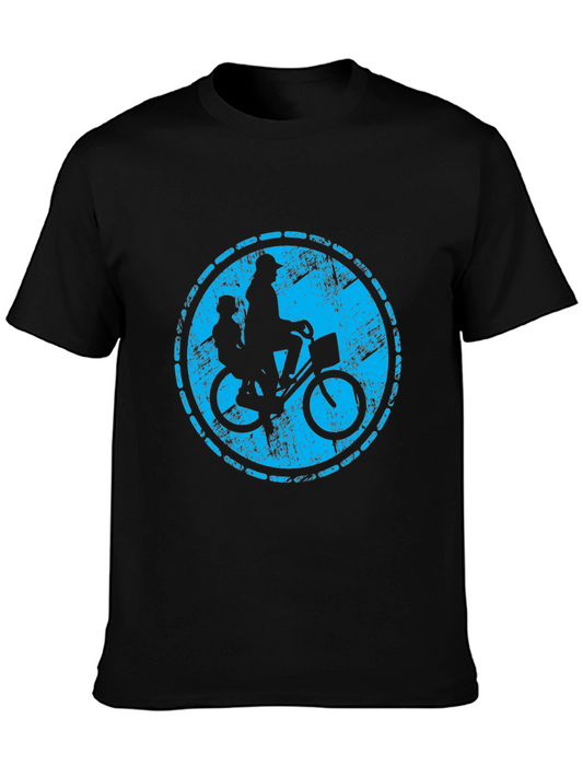Retro Bicycle Ride Graphic T-Shirt - Black