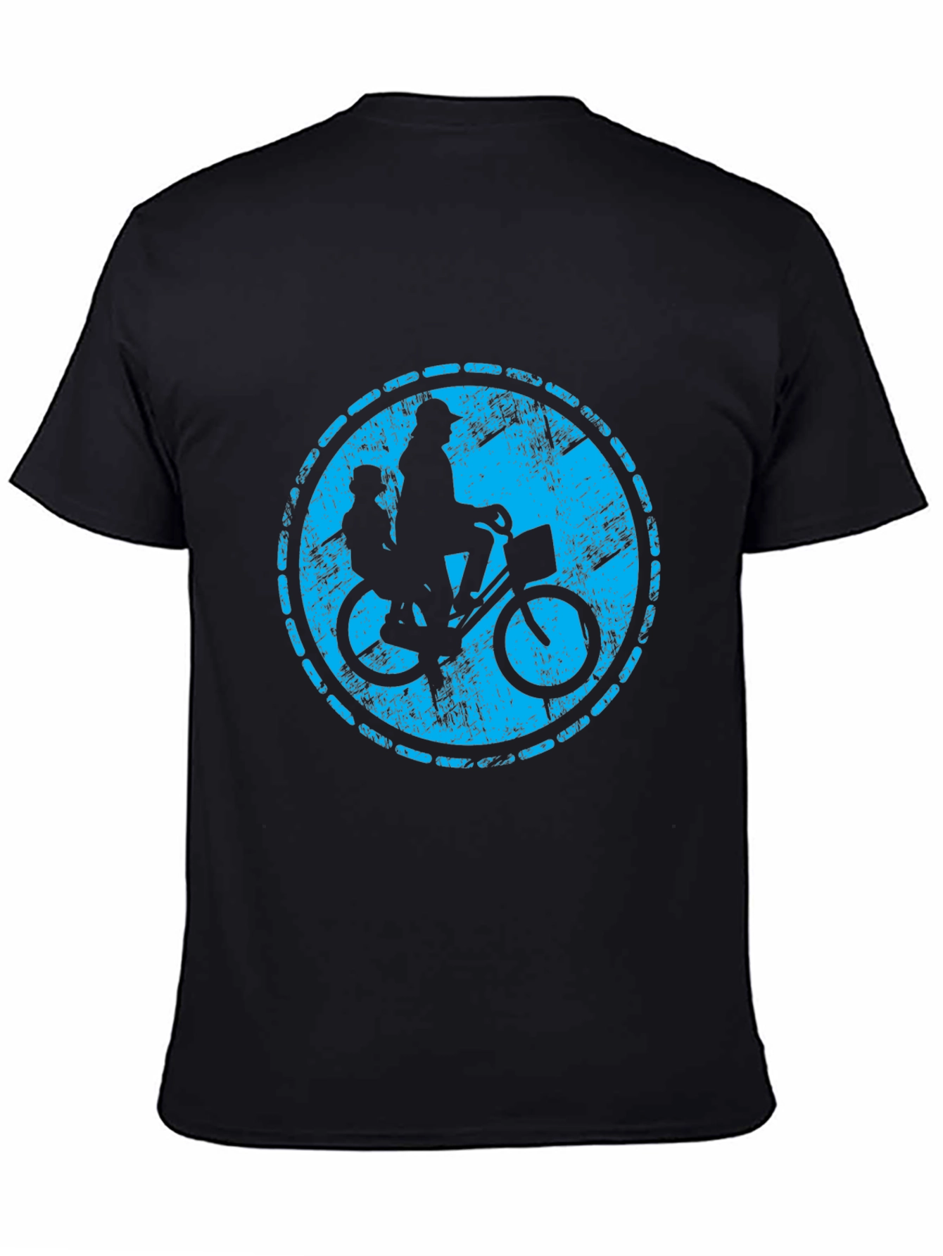 Retro Bicycle Ride Graphic T-Shirt - Black