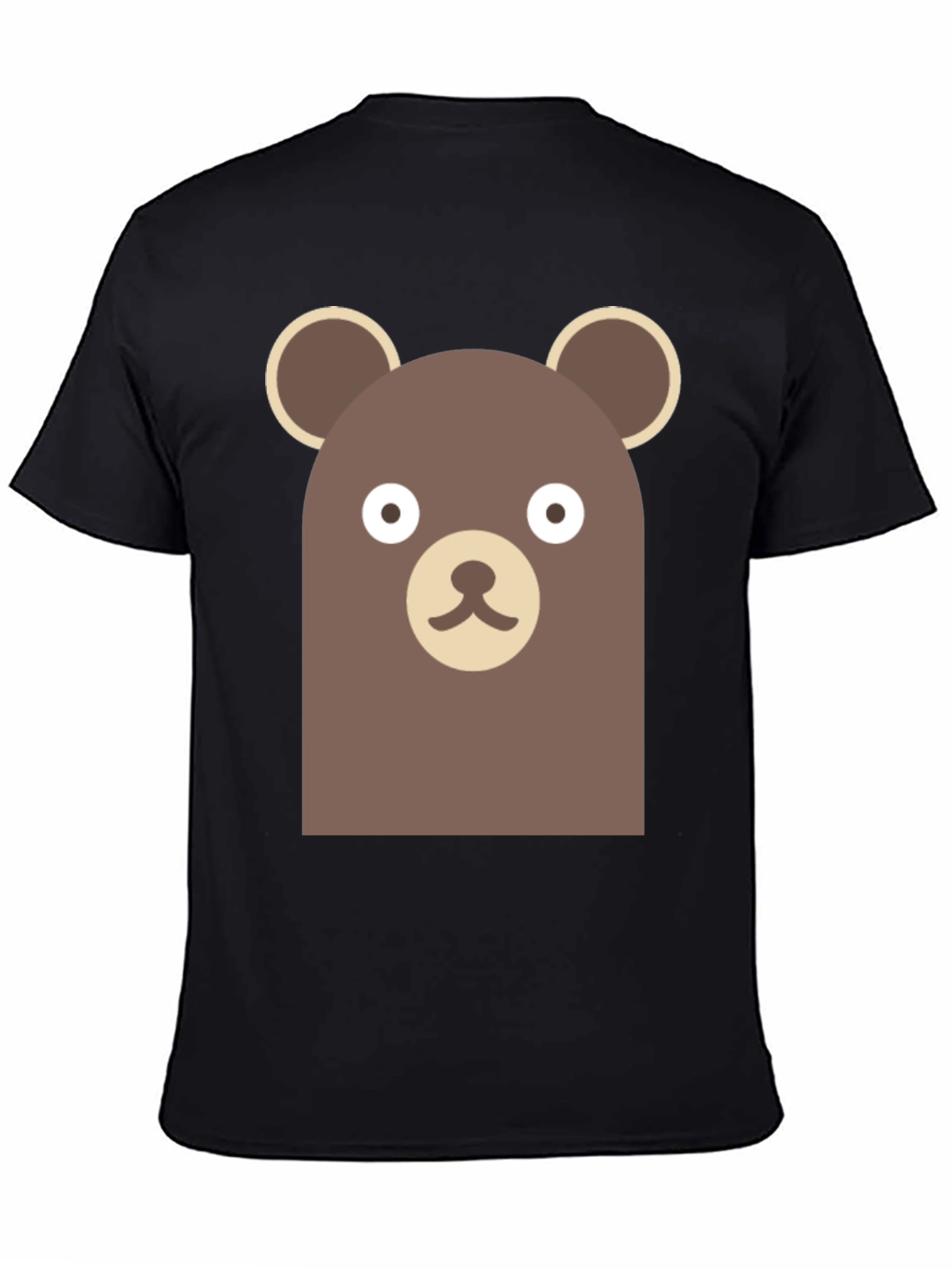 Cute Brown Bear Graphic Black T-Shirt