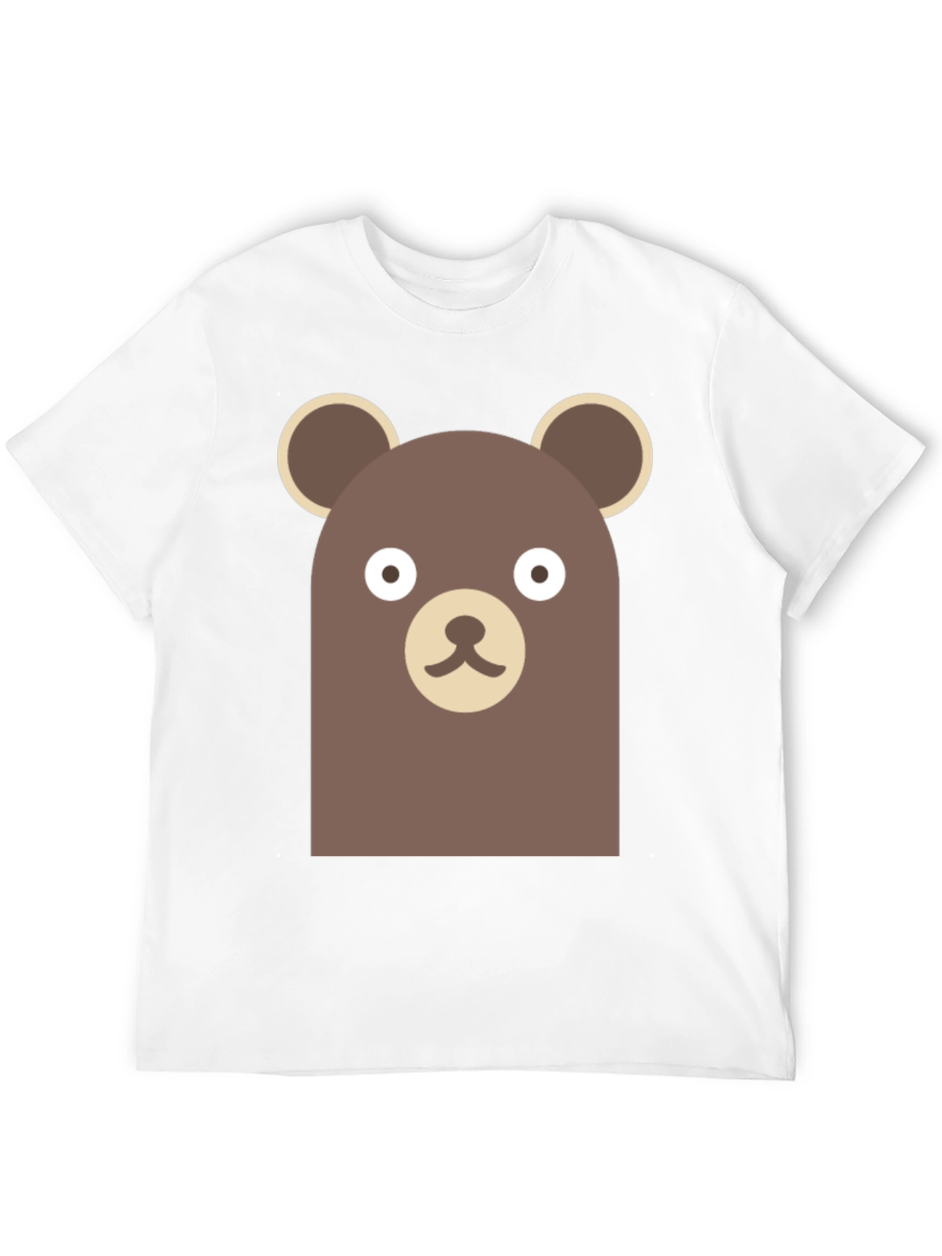 Cute Brown Bear Graphic Black T-Shirt