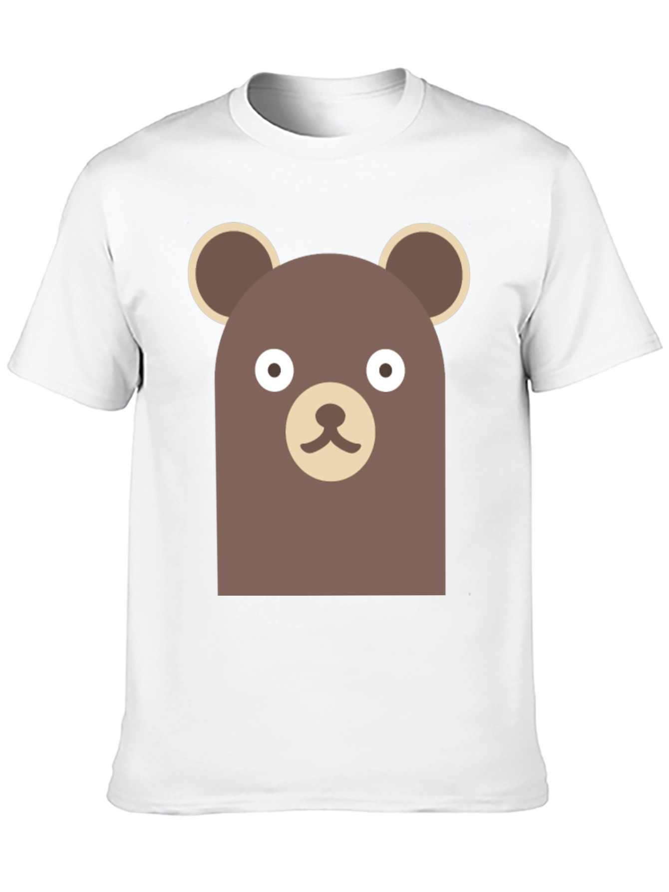 Cute Brown Bear Graphic Black T-Shirt