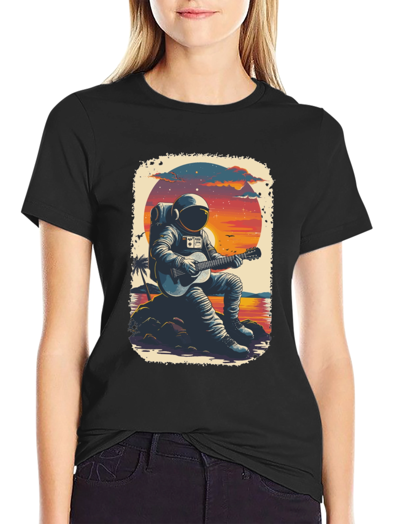 Astronaut Guitarist Graphic Tee