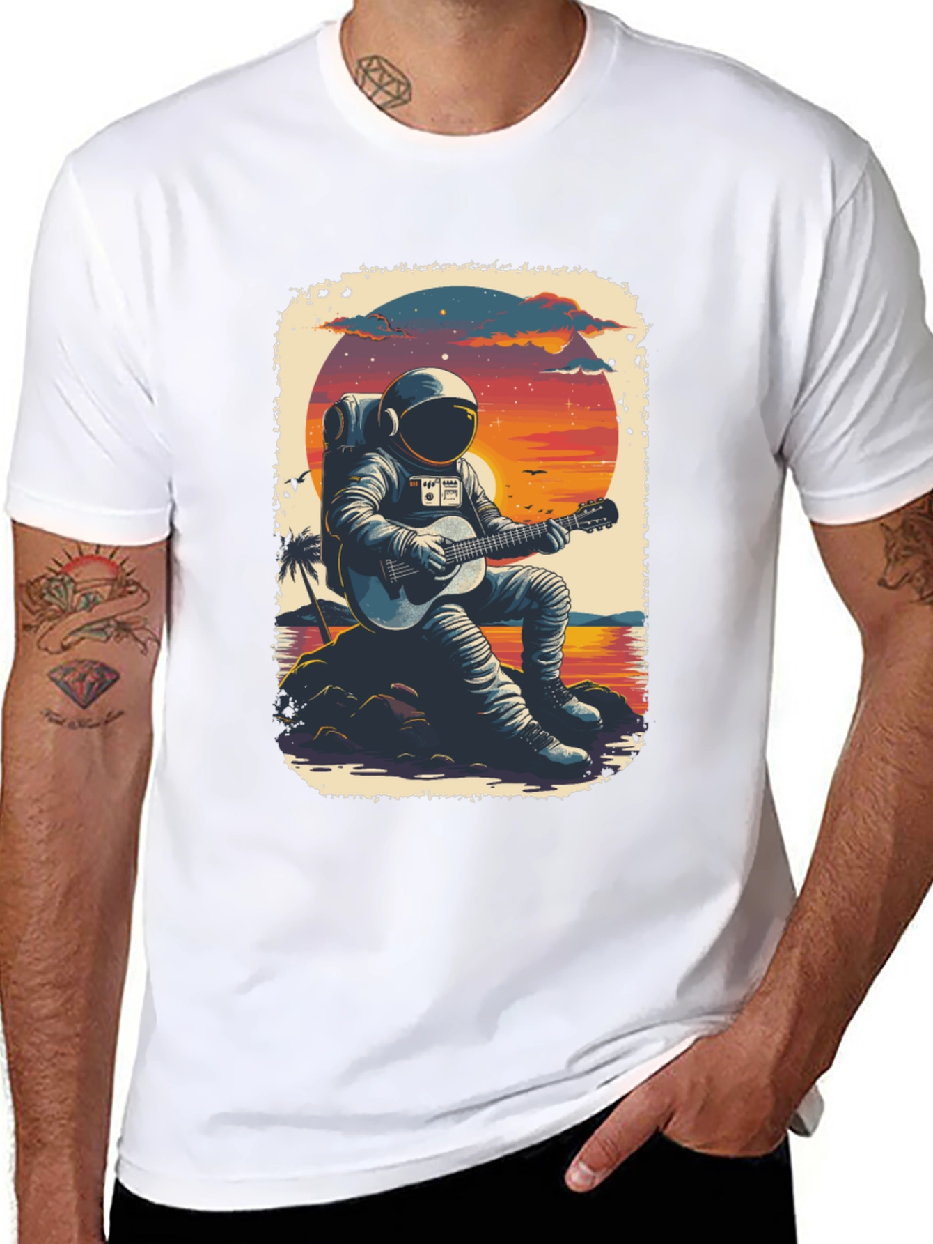 Astronaut Guitarist Graphic Tee