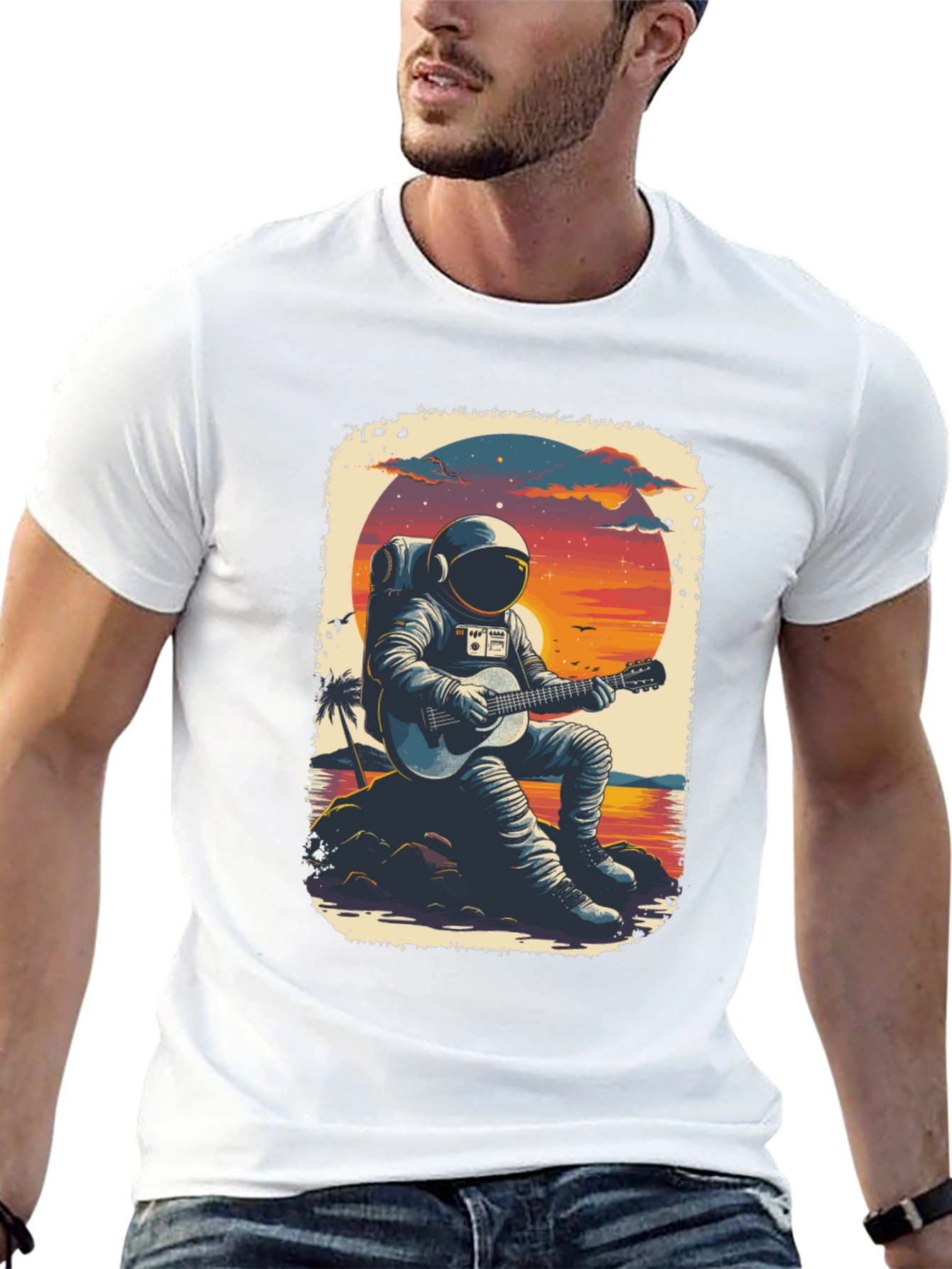 Astronaut Guitarist Graphic Tee