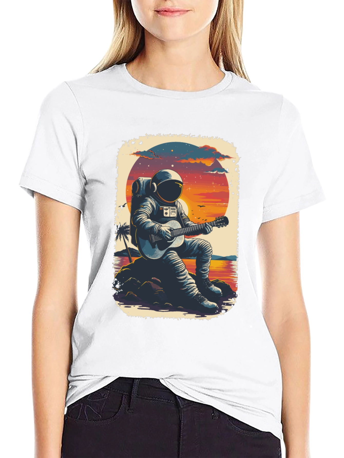 Astronaut Guitarist Graphic Tee