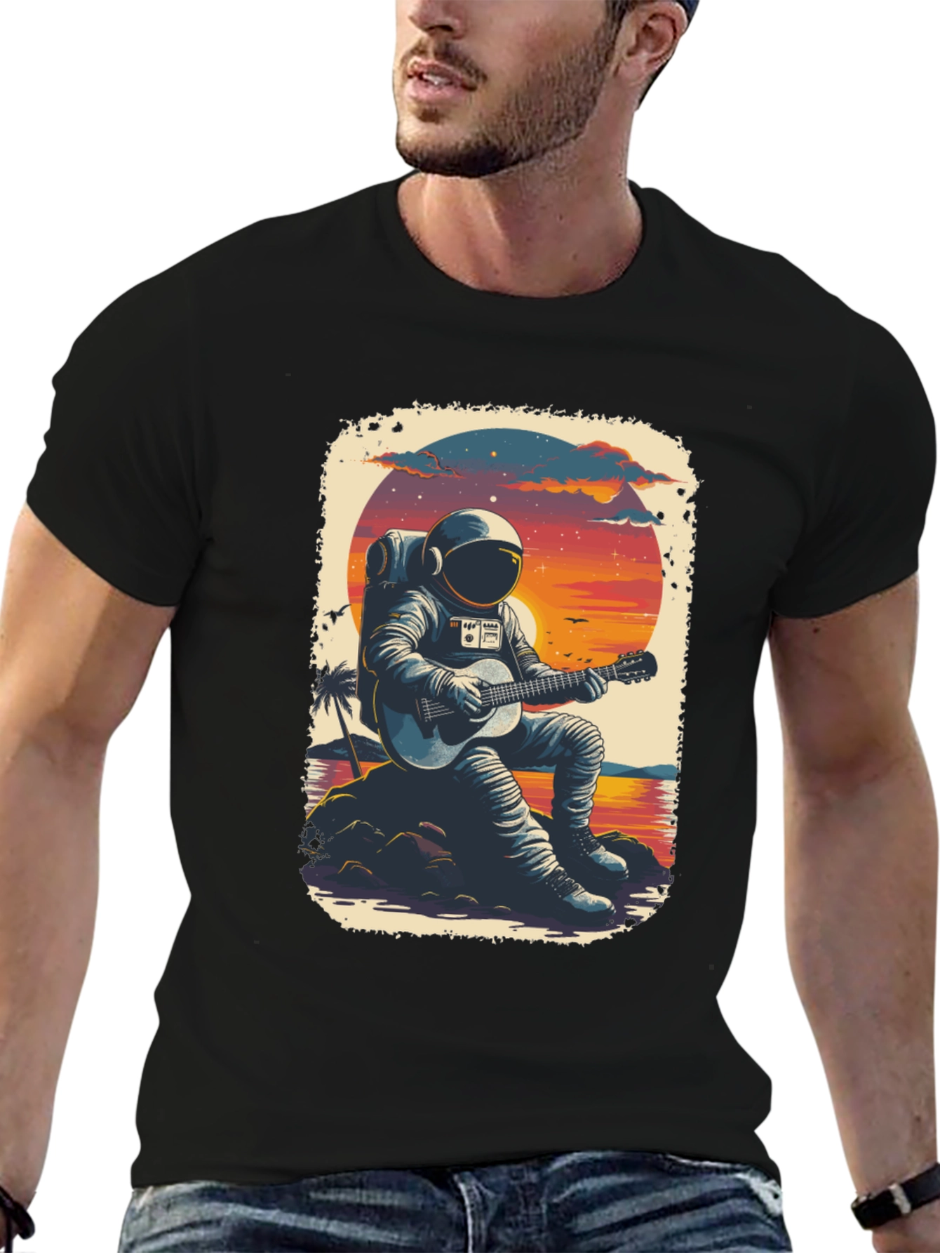 Astronaut Guitarist Graphic Tee