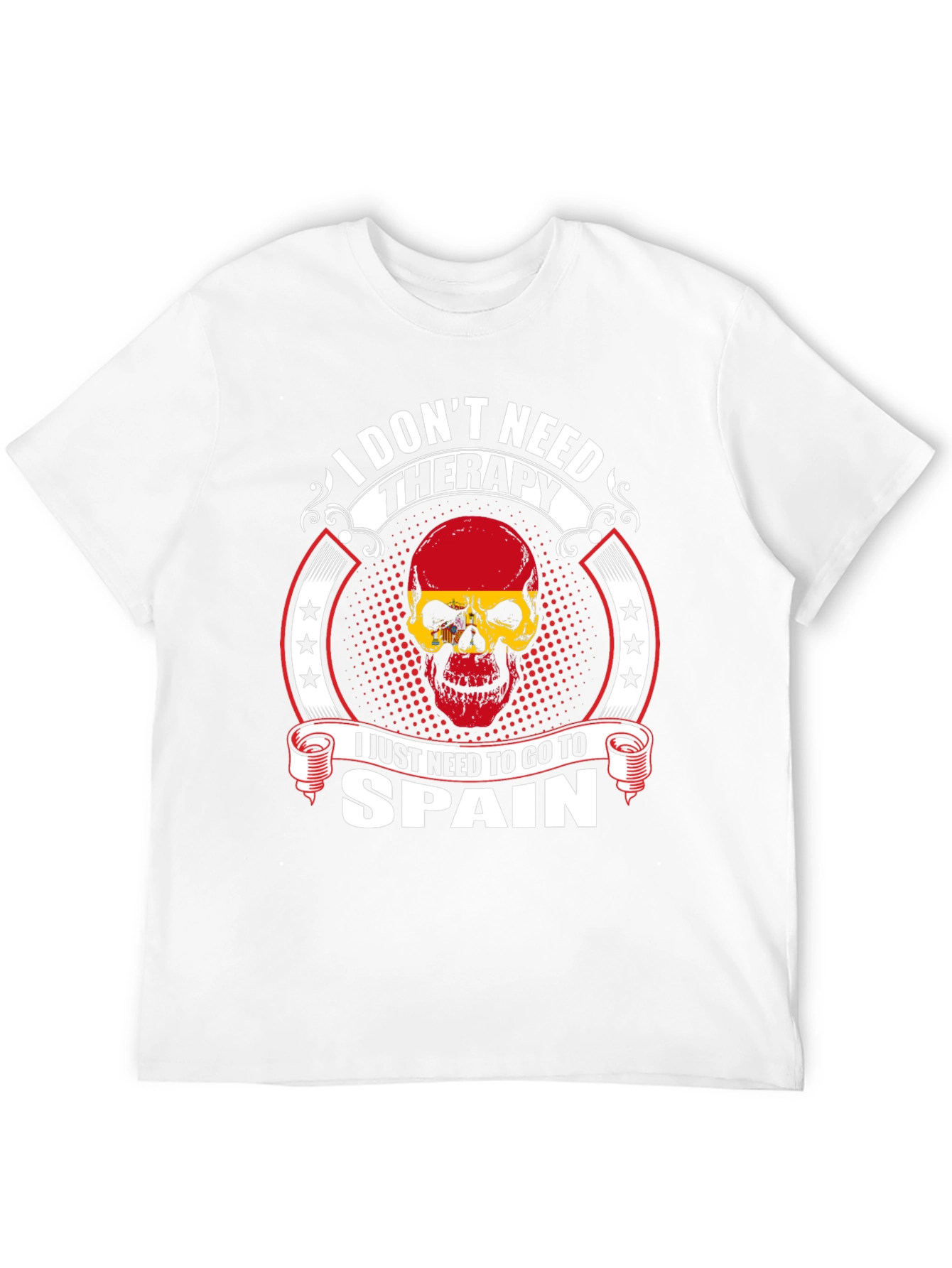 Spain Therapy Skull Graphic T-Shirt
