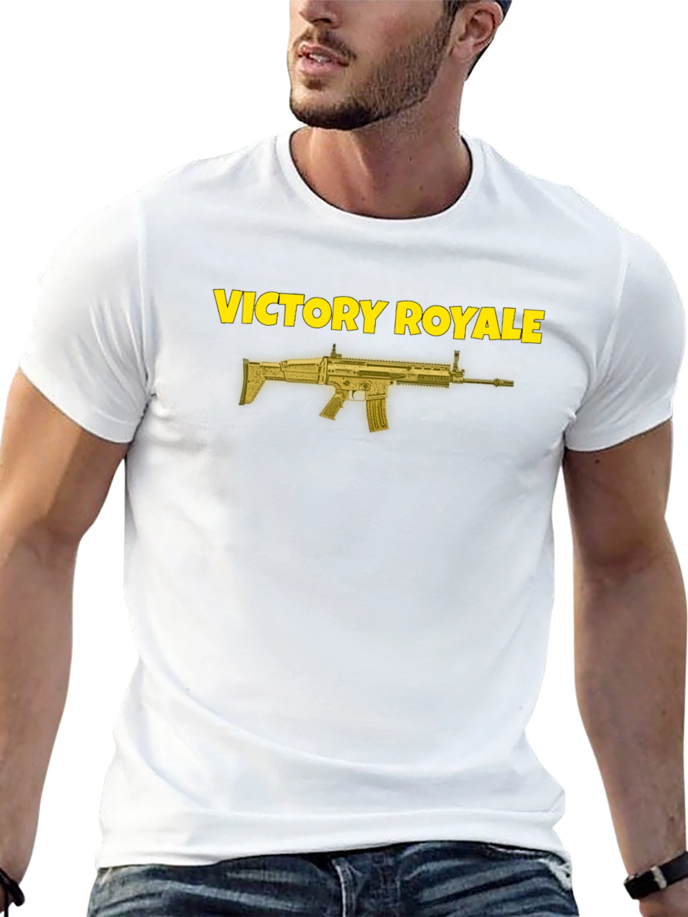 Victory Royale Graphic Tee - Black Cotton T-Shirt