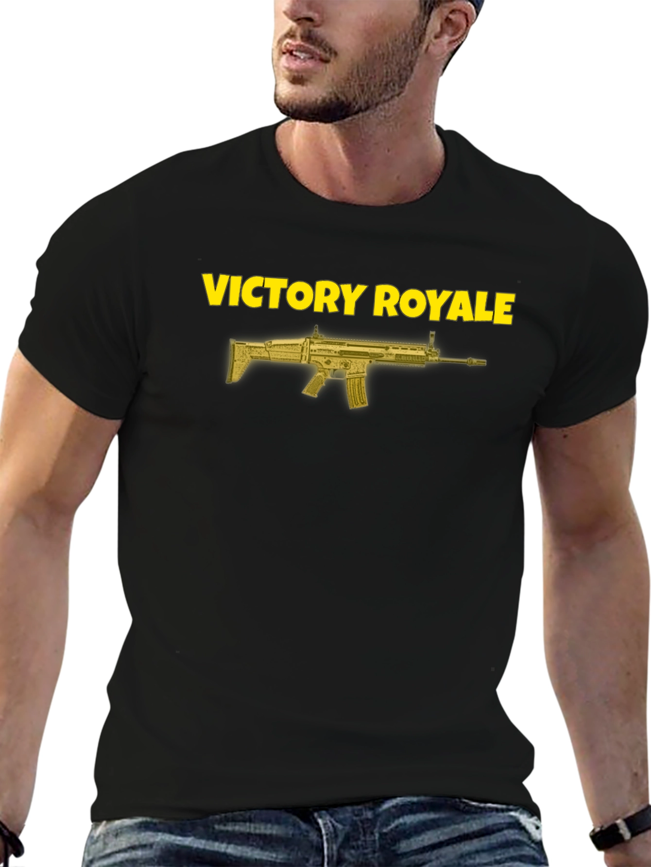 Victory Royale Graphic Tee - Black Cotton T-Shirt