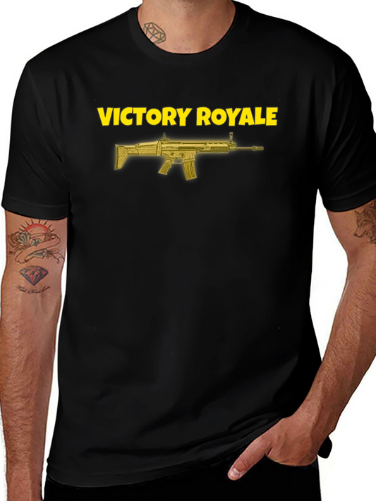 Victory Royale Graphic Tee - Black Cotton T-Shirt