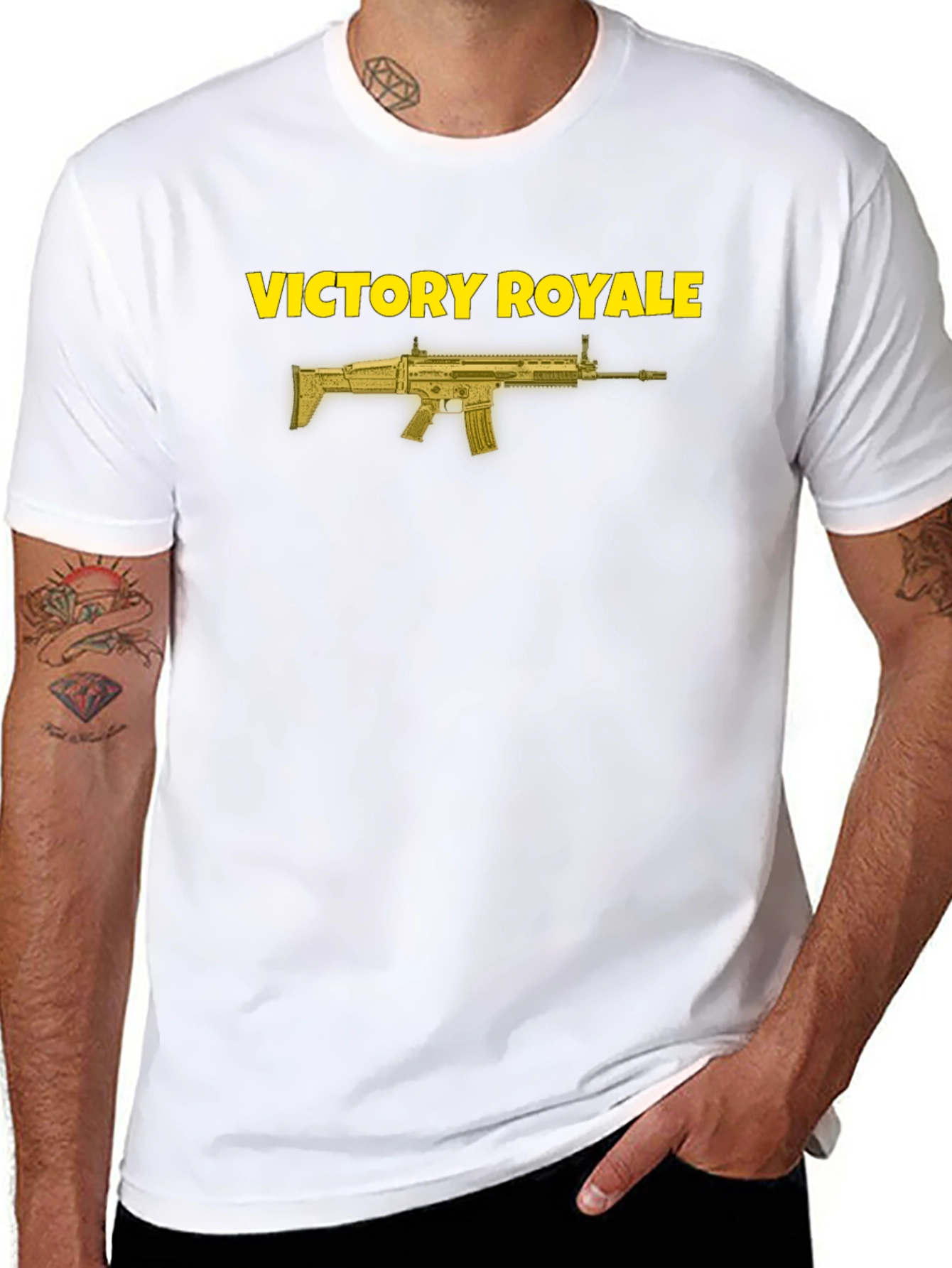 Victory Royale Graphic Tee - Black Cotton T-Shirt