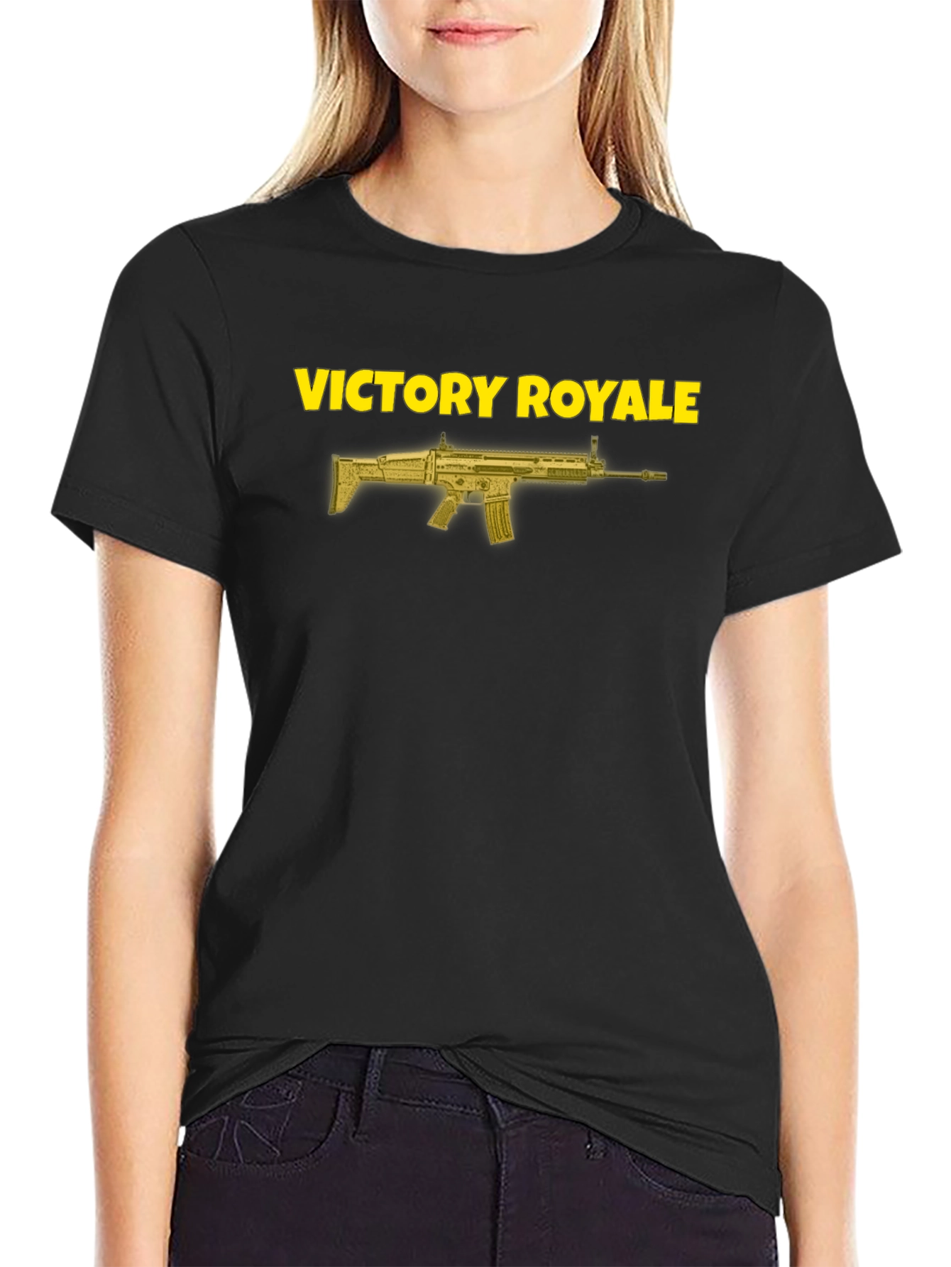 Victory Royale Graphic Tee - Black Cotton T-Shirt