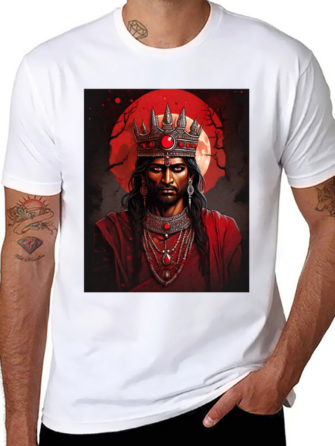Crimson King Graphic Tee - Regal Gothic Style