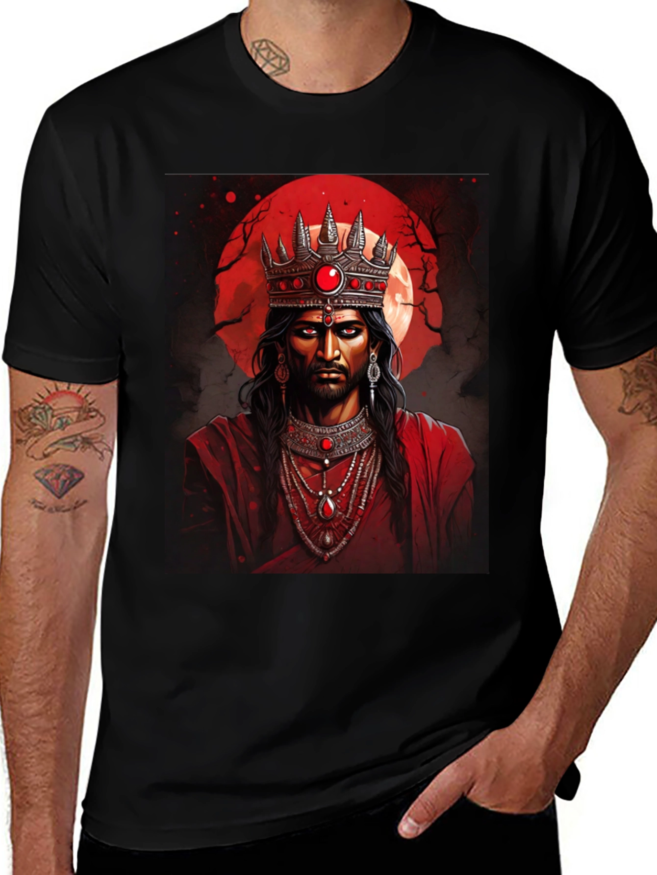 Crimson King Graphic Tee - Regal Gothic Style