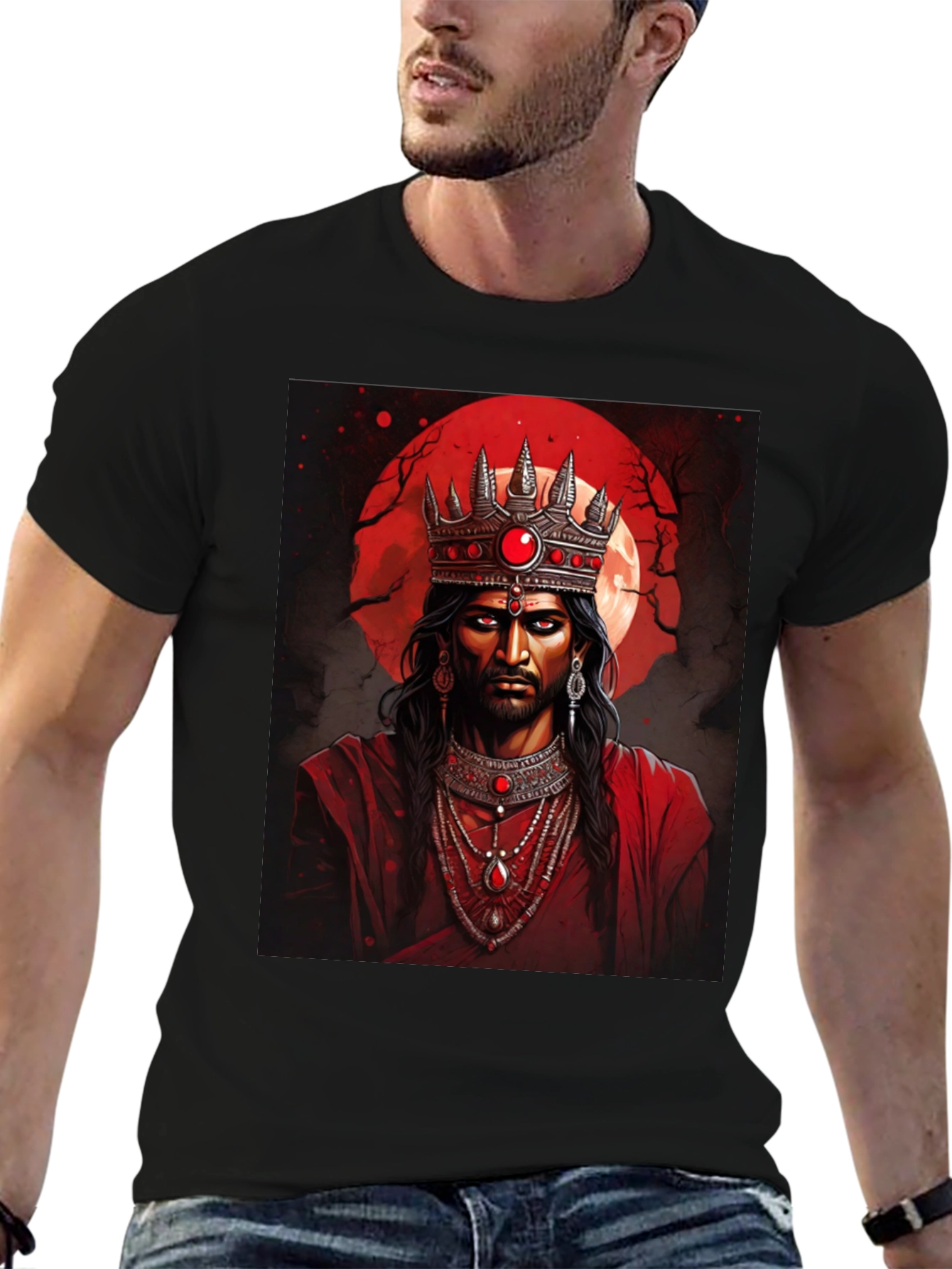 Crimson King Graphic Tee - Regal Gothic Style