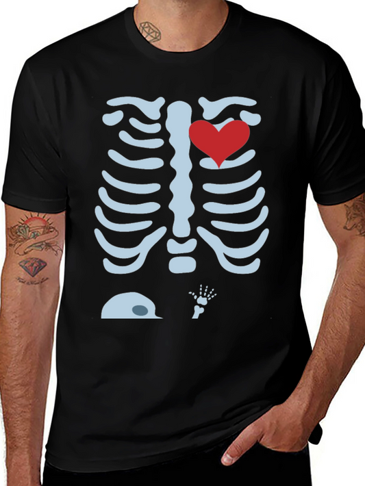Skeleton Rib Cage Heart Halloween T-Shirt