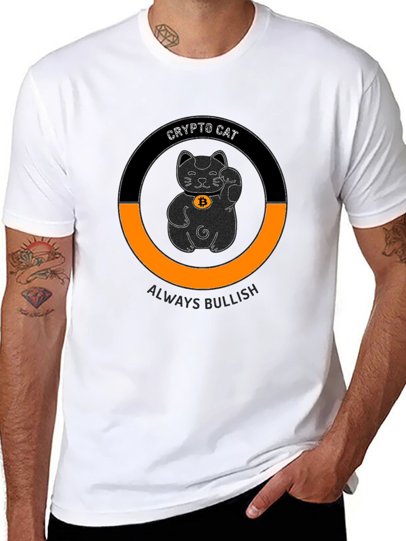 Crypto Cat Bitcoin Bullish T-Shirt