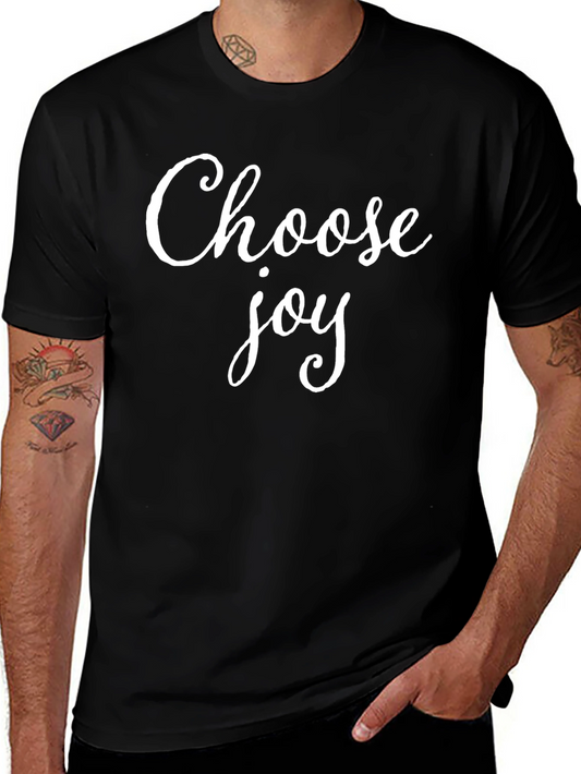 Choose Joy Graphic Tee - Black Cotton Comfort Fit T-Shirt