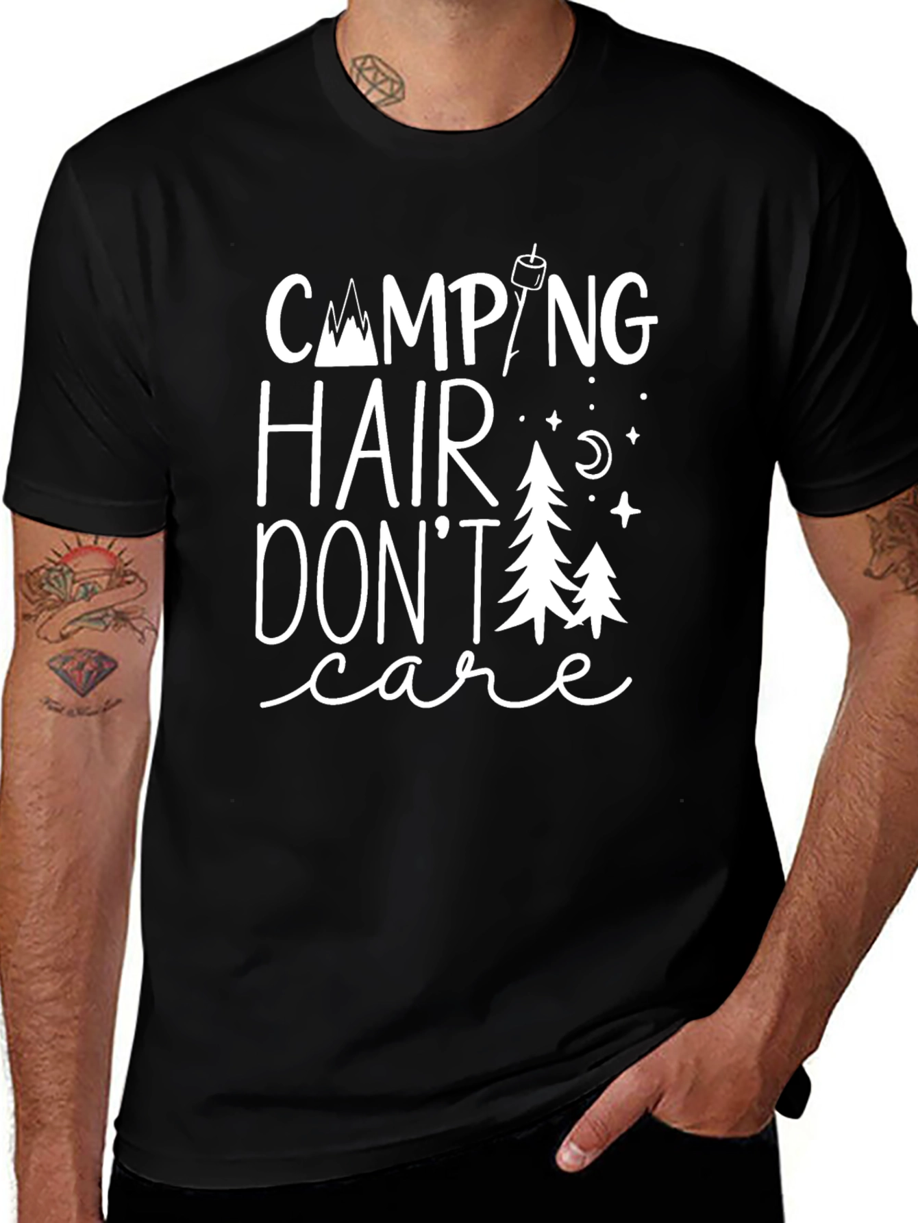 Camping Hair Dont Care Graphic Tee