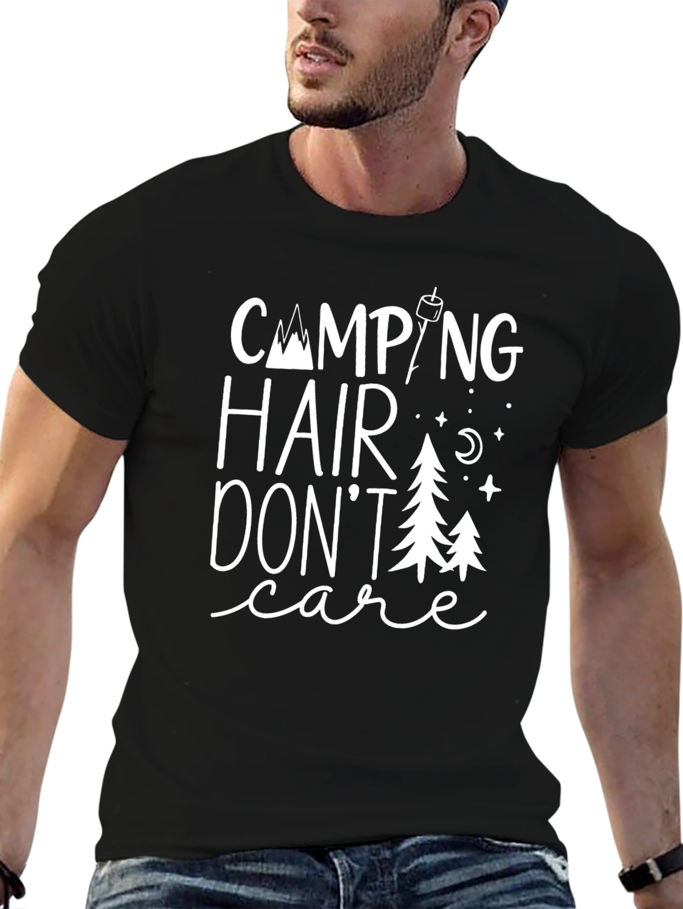 Camping Hair Dont Care Graphic Tee