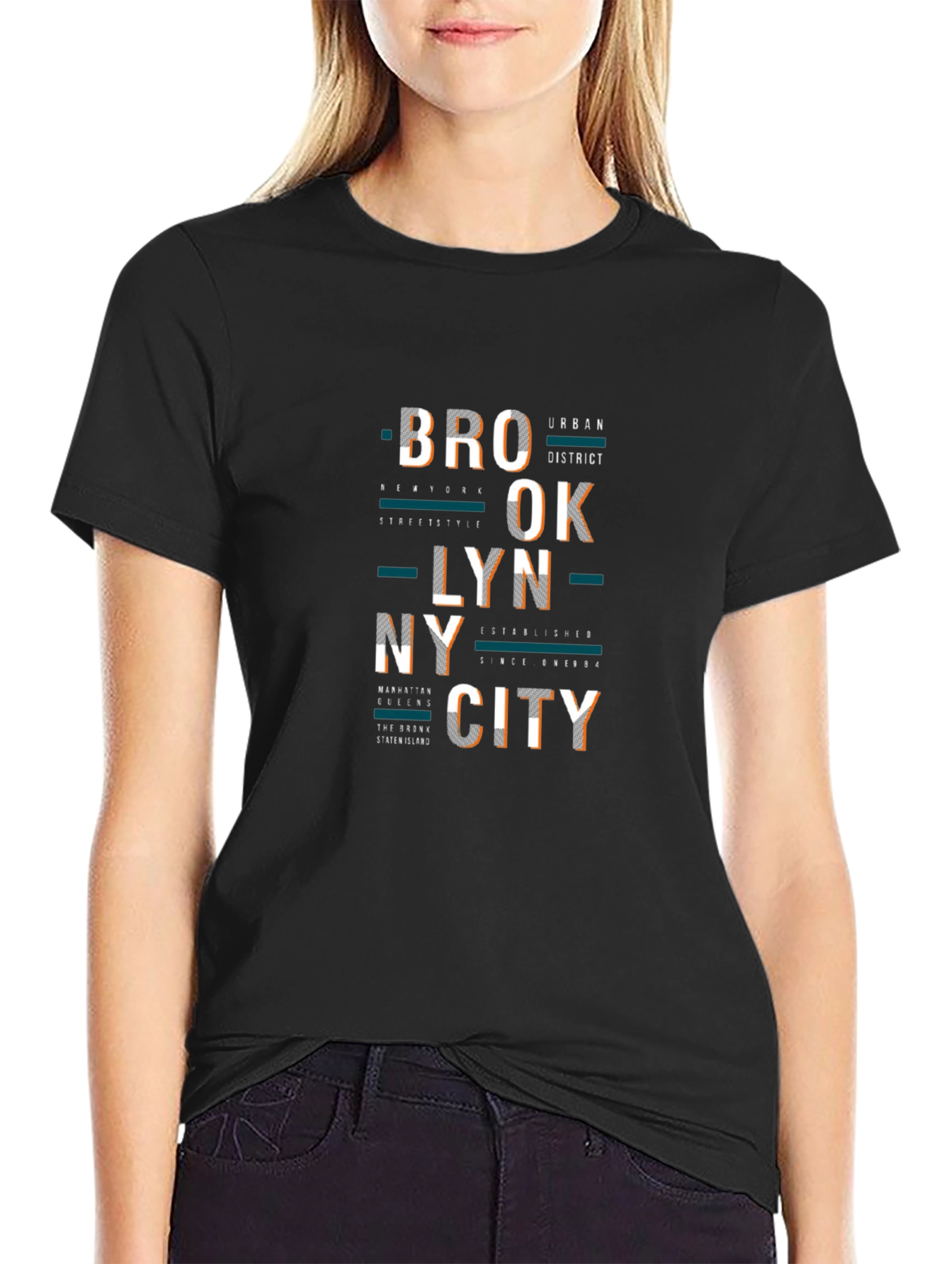Brooklyn City Graphic Print Crew Neck T-Shirt