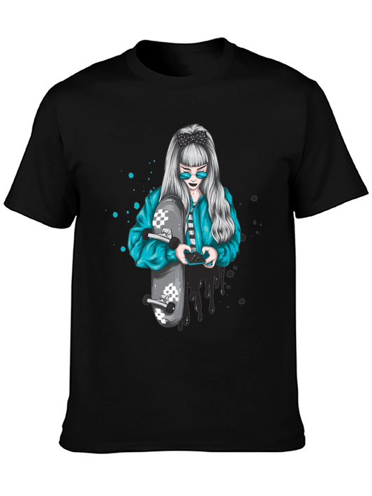 Skater Girl Graphic Tee - Cool Urban Style