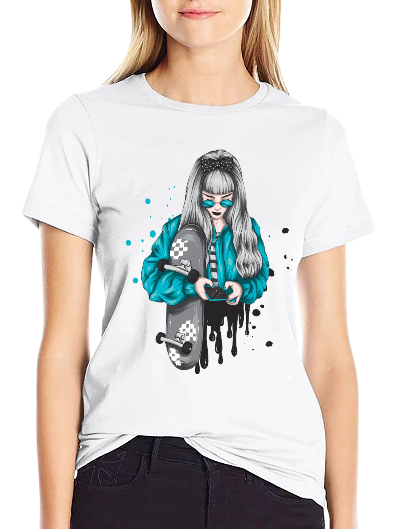 Skater Girl Graphic Tee - Cool Urban Style