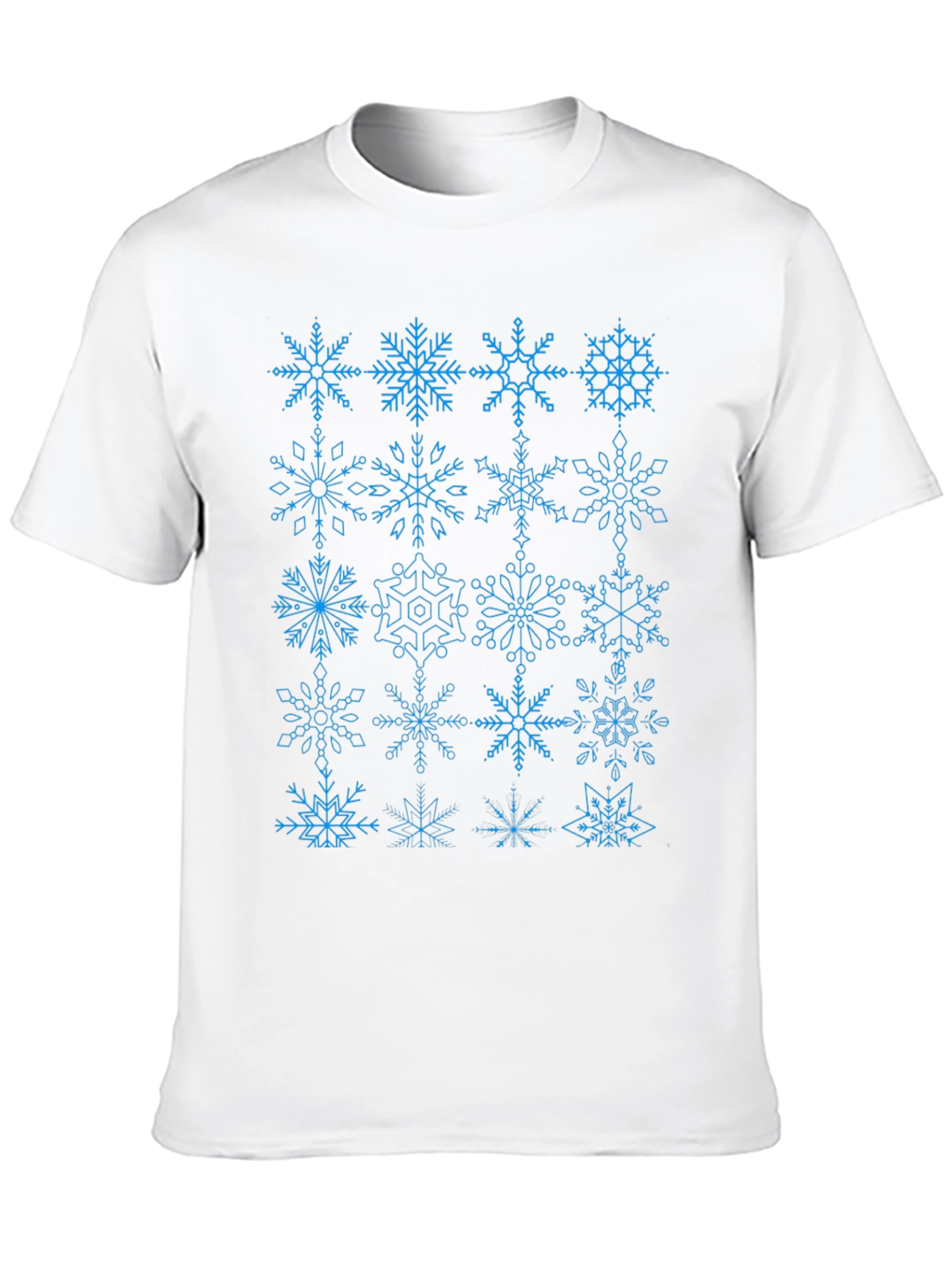 Snowflake Pattern Black T-Shirt