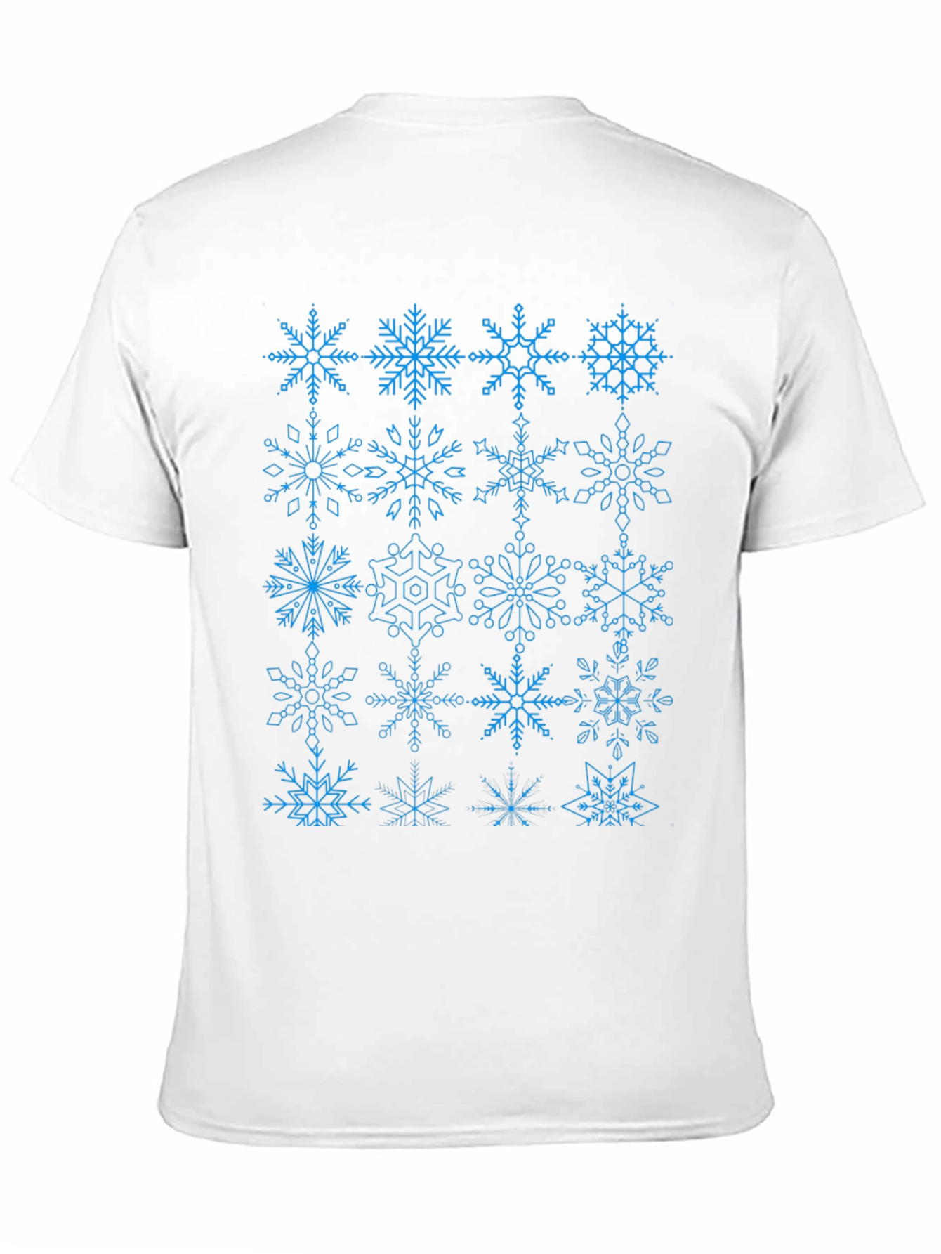 Snowflake Pattern Black T-Shirt