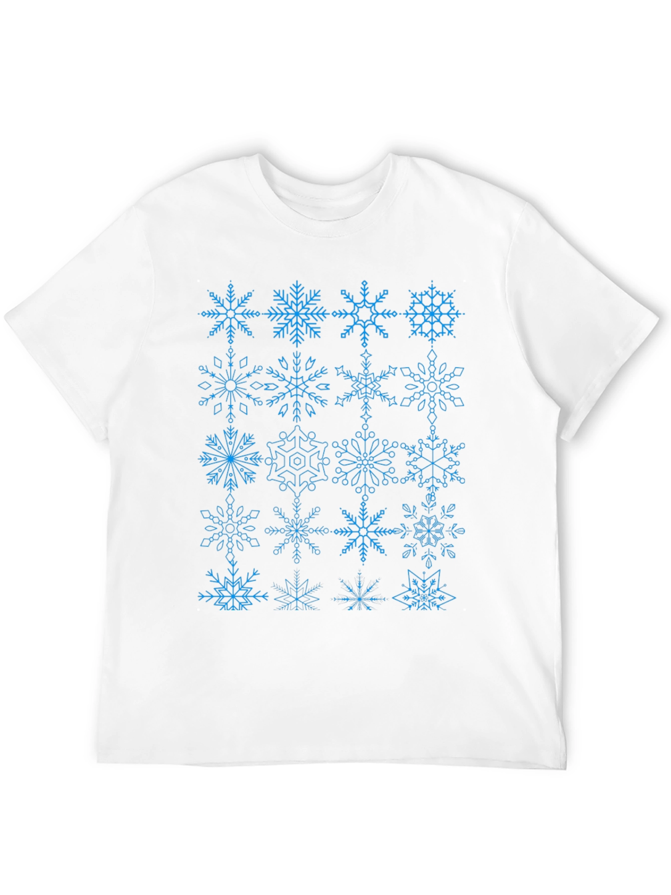 Snowflake Pattern Black T-Shirt