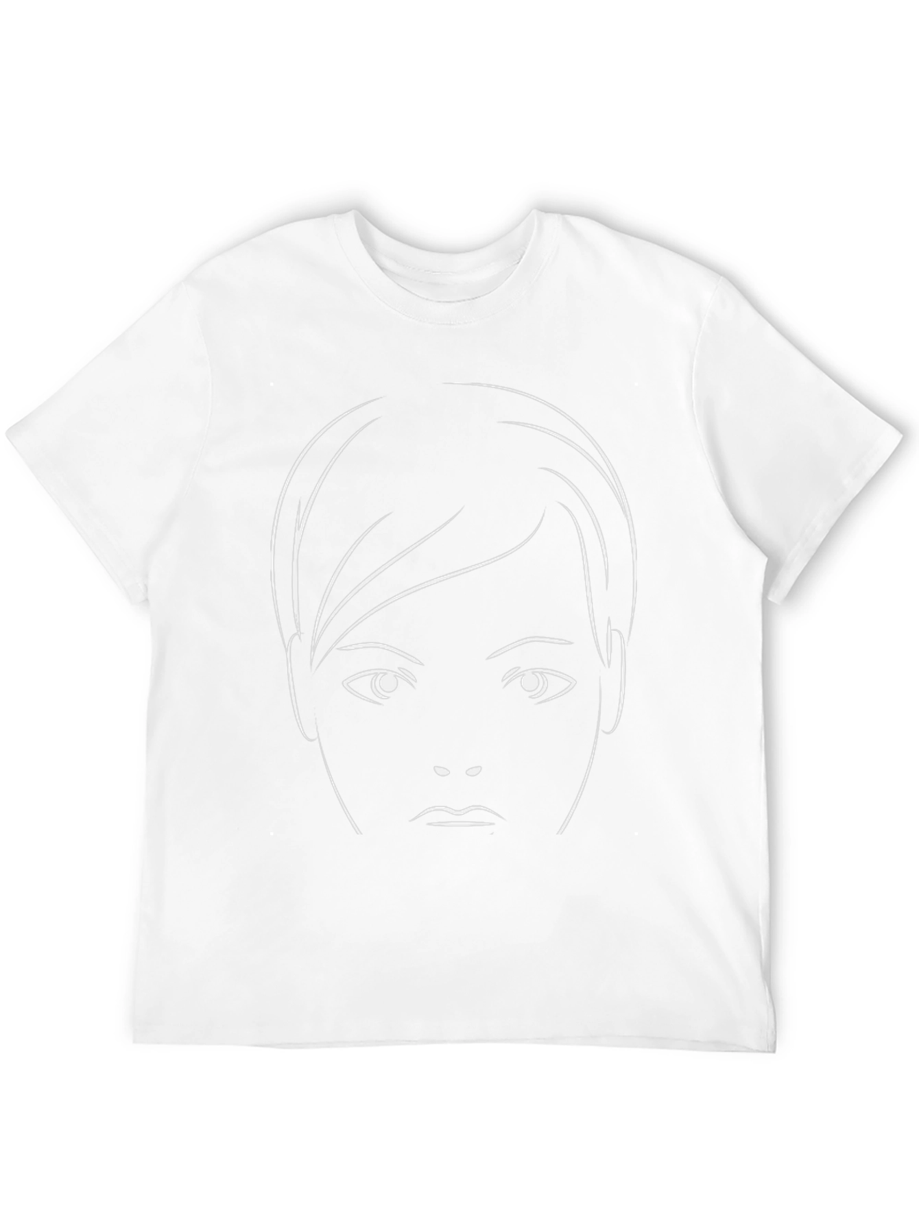 Black T-Shirt with Abstract Face Design