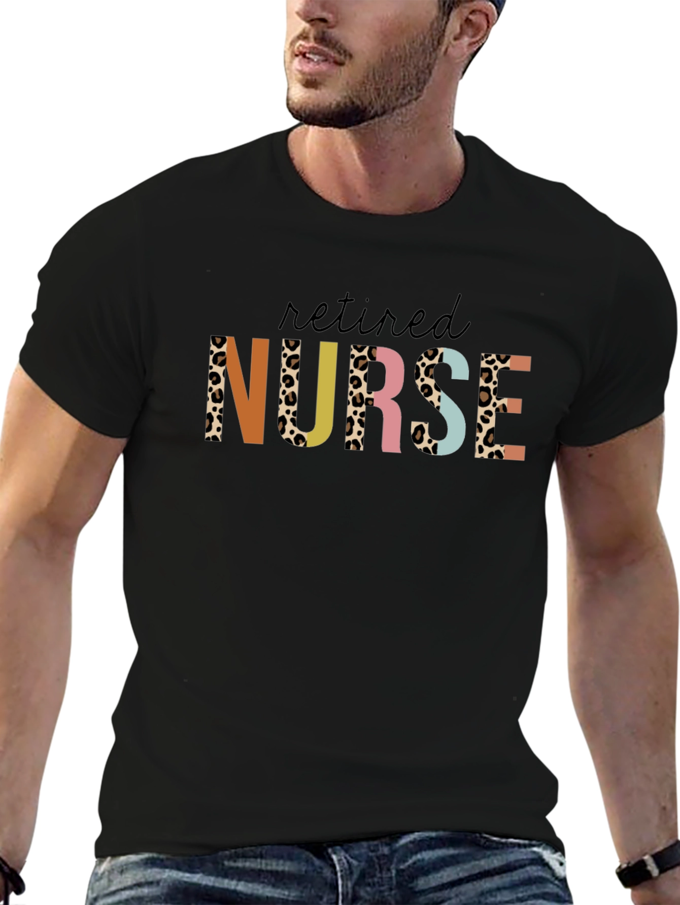 Retired Nurse T-Shirt - Leopard Print Design