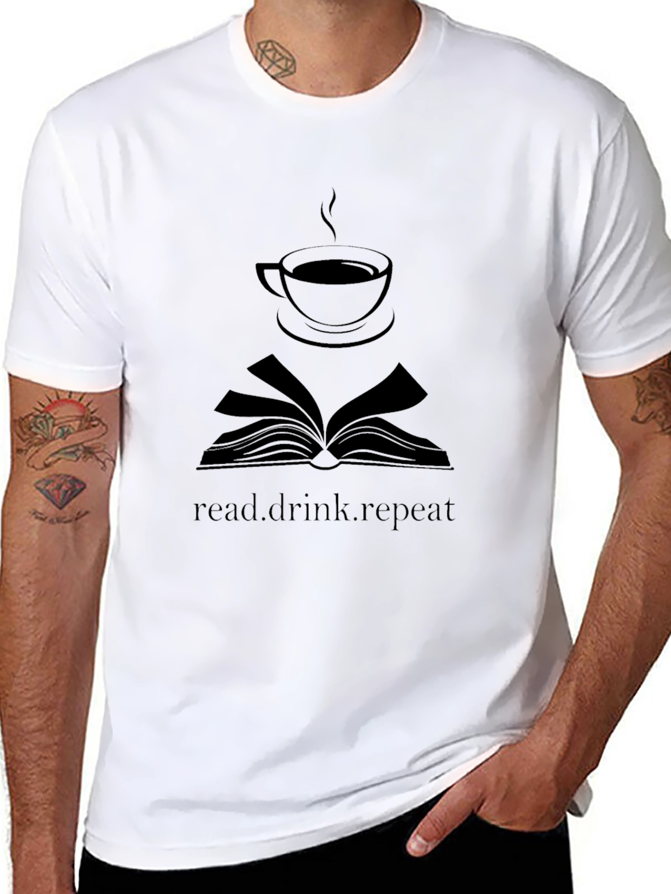 Read Drink Repeat Black T-Shirt