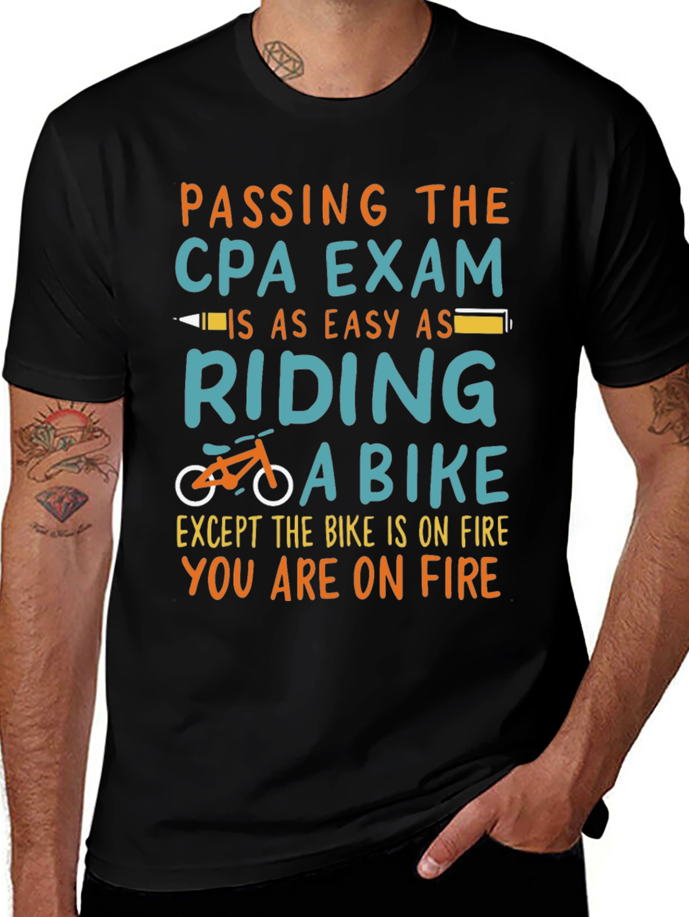 CPA Exam Bike On Fire T-Shirt