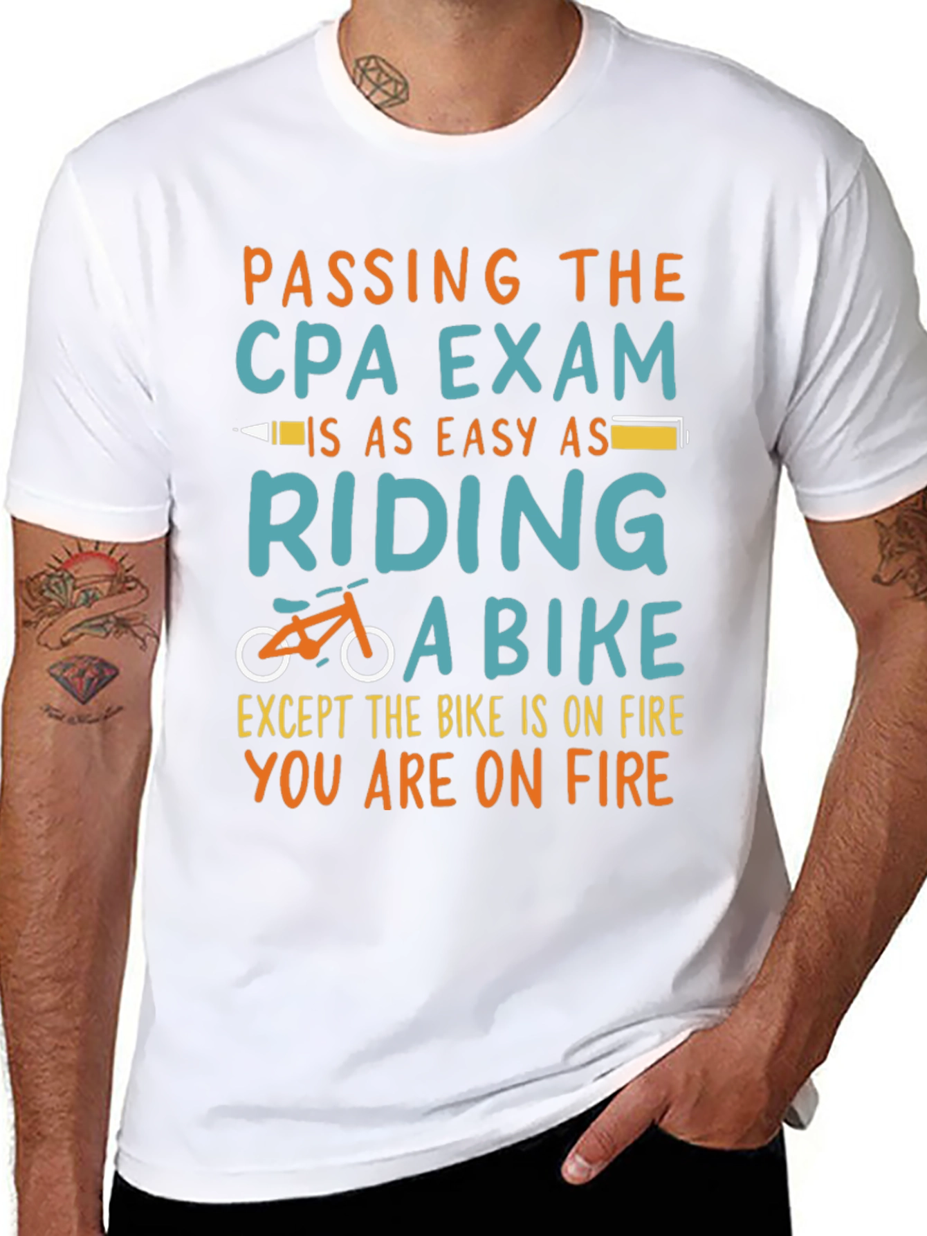 CPA Exam Bike On Fire T-Shirt