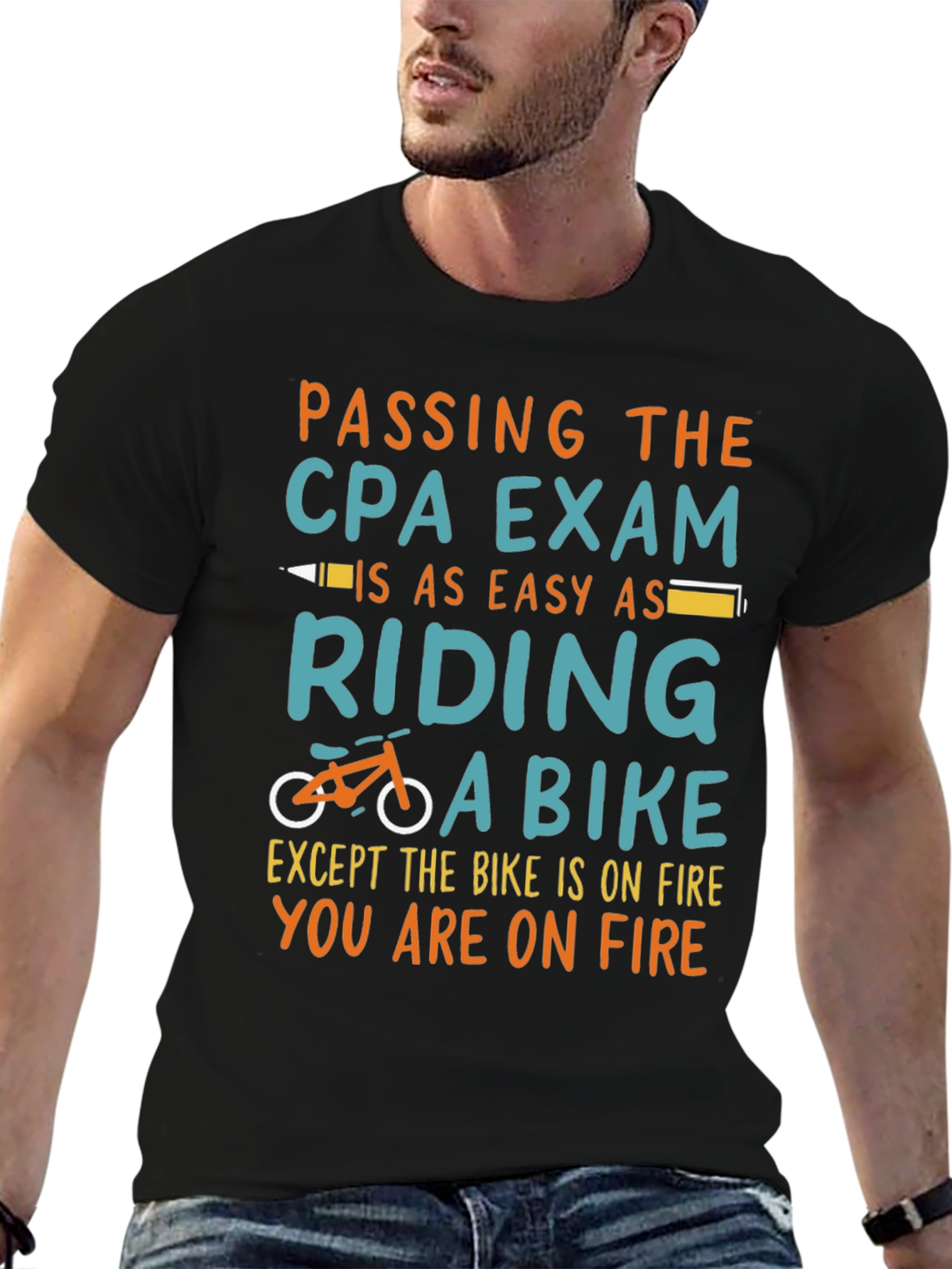 CPA Exam Bike On Fire T-Shirt