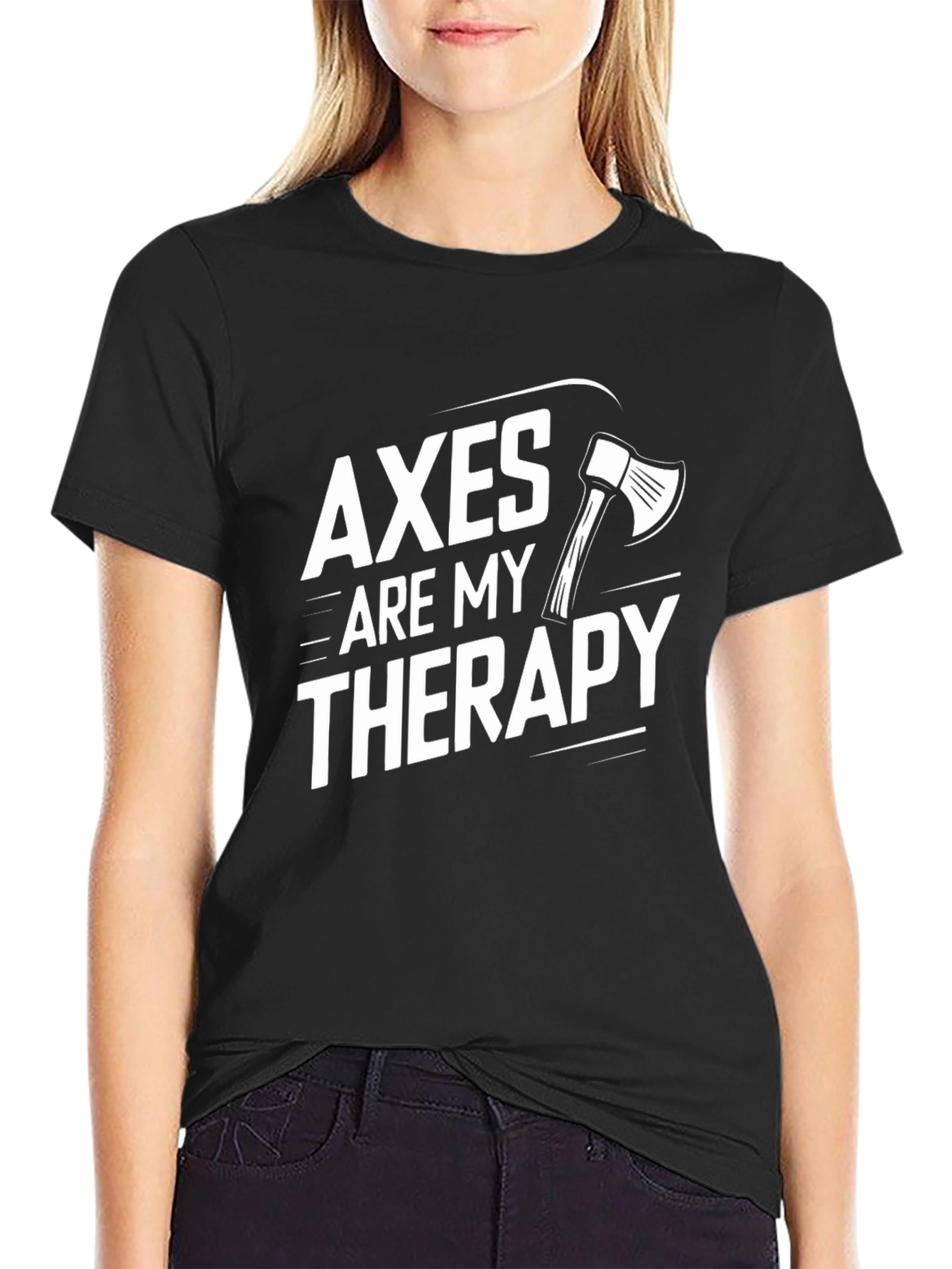 Axes Are My Therapy Funny Graphic T-Shirt