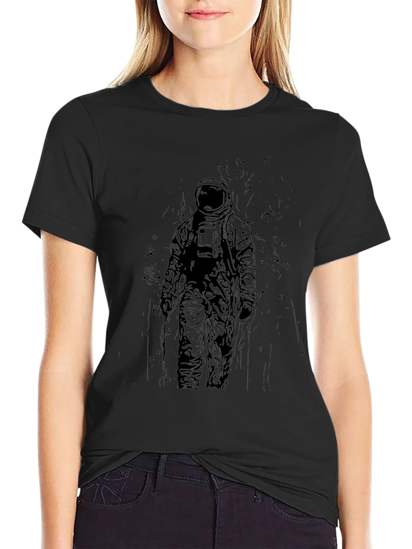 Astronaut Graphic Tee - Dark Spaced Out Design