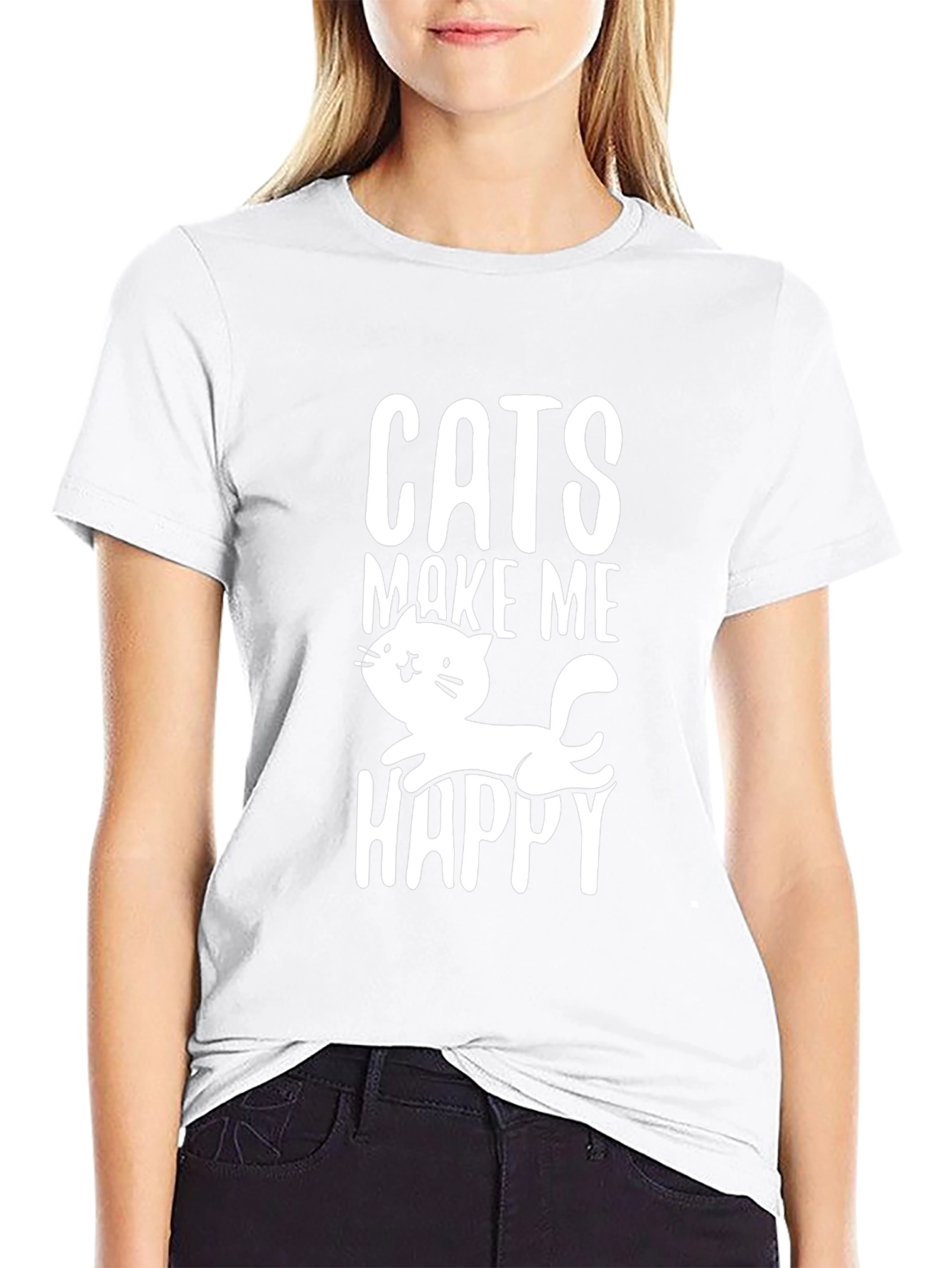 Cats Make Me Happy Graphic T-Shirt