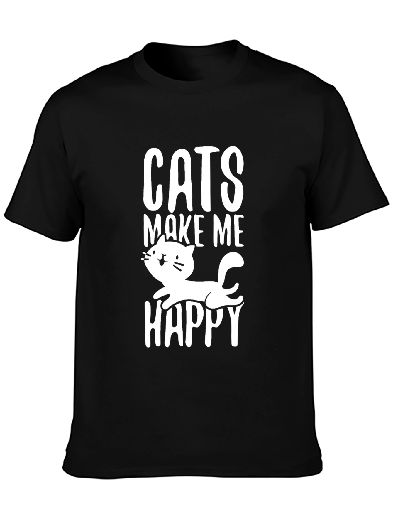 Cats Make Me Happy Graphic T-Shirt