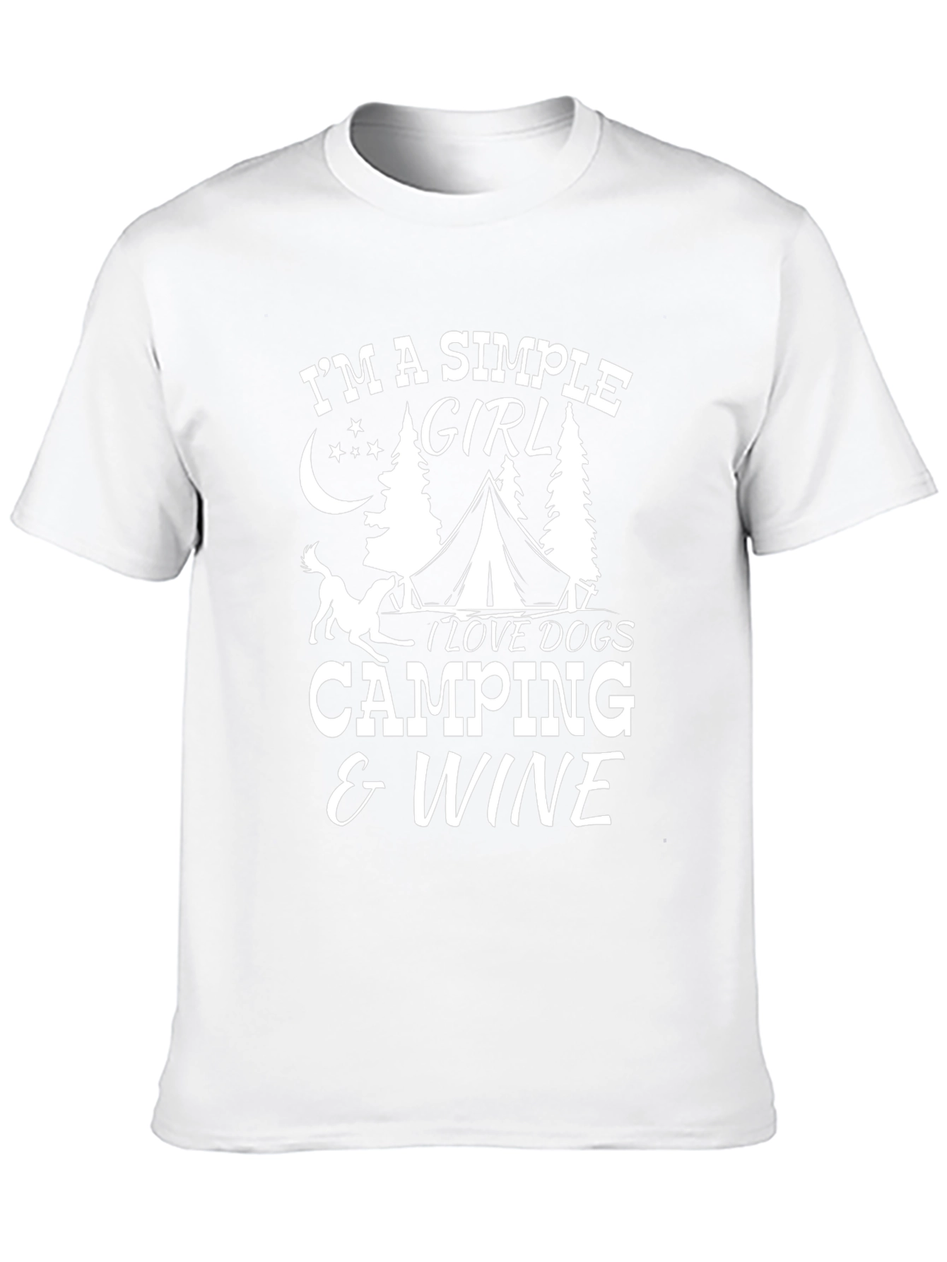 Simple Girl Camping & Wine Graphic T-Shirt